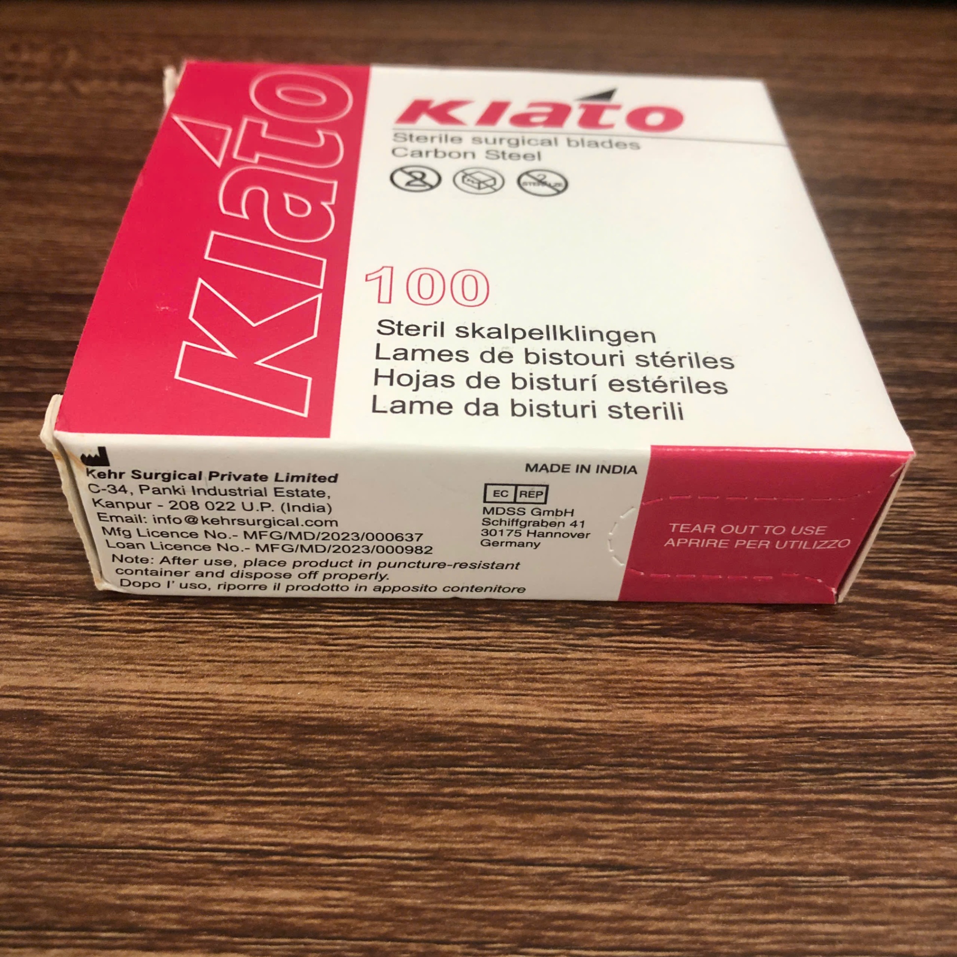 Lưỡi dao mổ Kehr, Ấn Độ (Hộp=100 chiếc, Thùng=10000 chiếc)