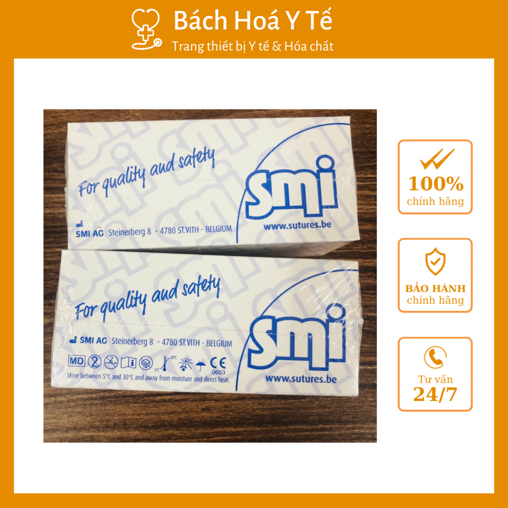 Chỉ Daclon Nylon số 10/0, ON102 SMI AG Bỉ (Hộp=12 sợi)