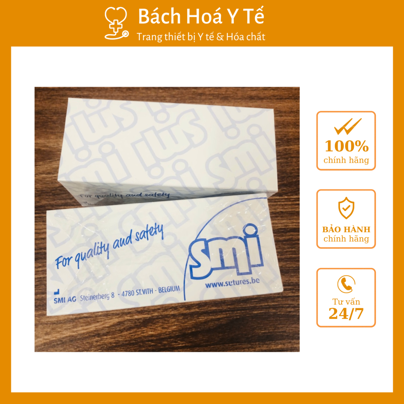 Chỉ Daclon Nylon số 5/0, SMI AG Bỉ (Hộp=12 sợi)
