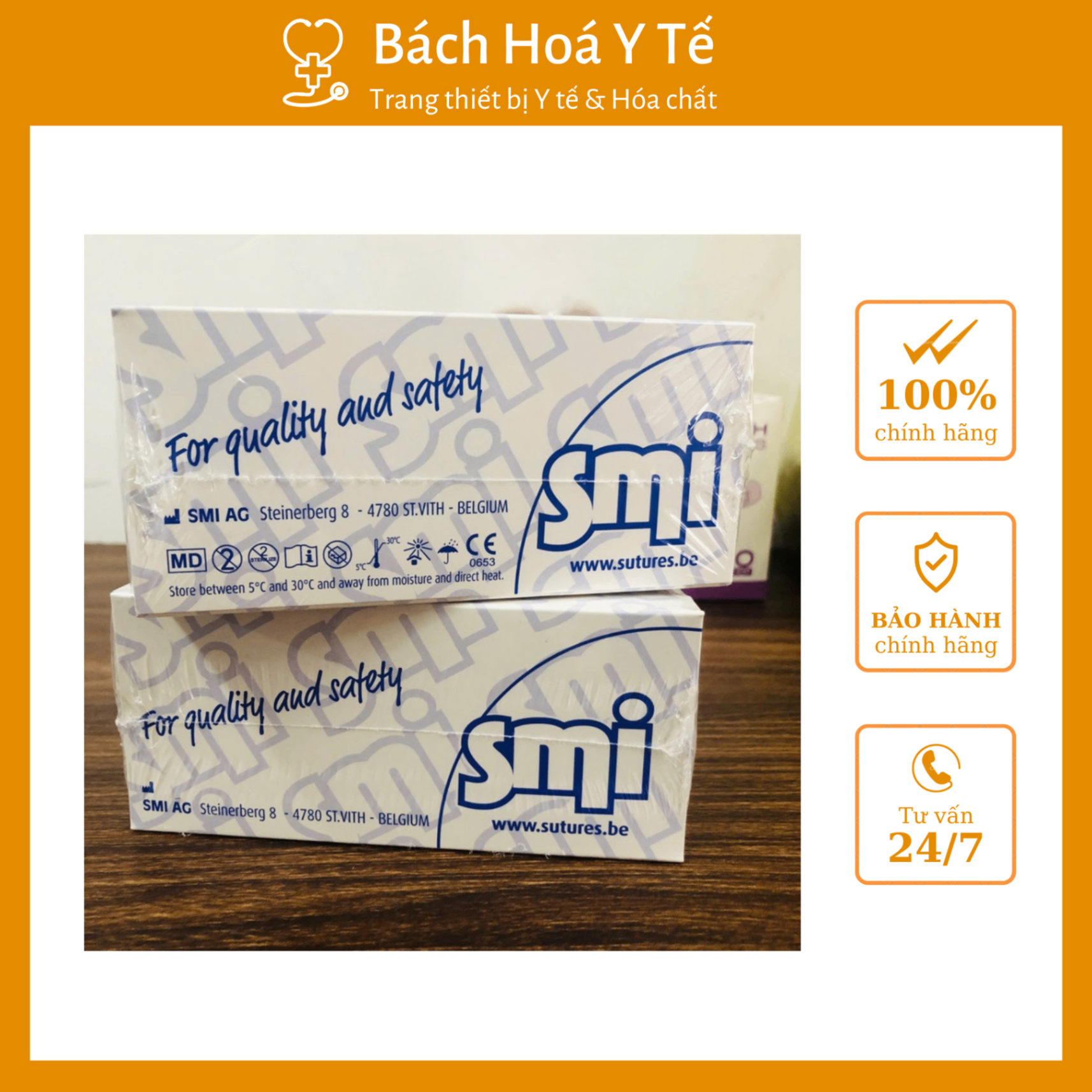 Chỉ Daclon Nylon số 10/0, ON102 SMI AG Bỉ (Hộp=12 sợi)