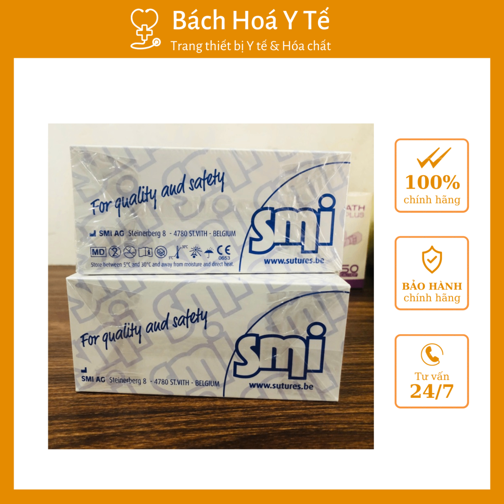 Chỉ Daclon Nylon số 5/0, SMI AG Bỉ (Hộp=12 sợi)