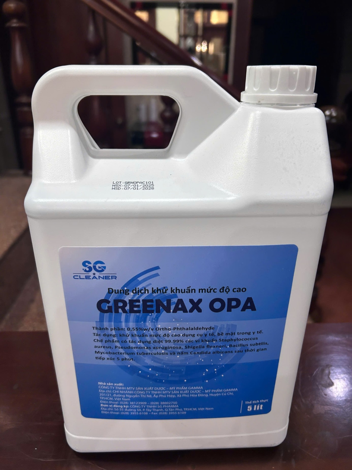 Dung dịch khử khuẩn mức độ cao dụng cụ y tế Greenax OPA, Gamma; Việt Nam (Thùng=4 can)