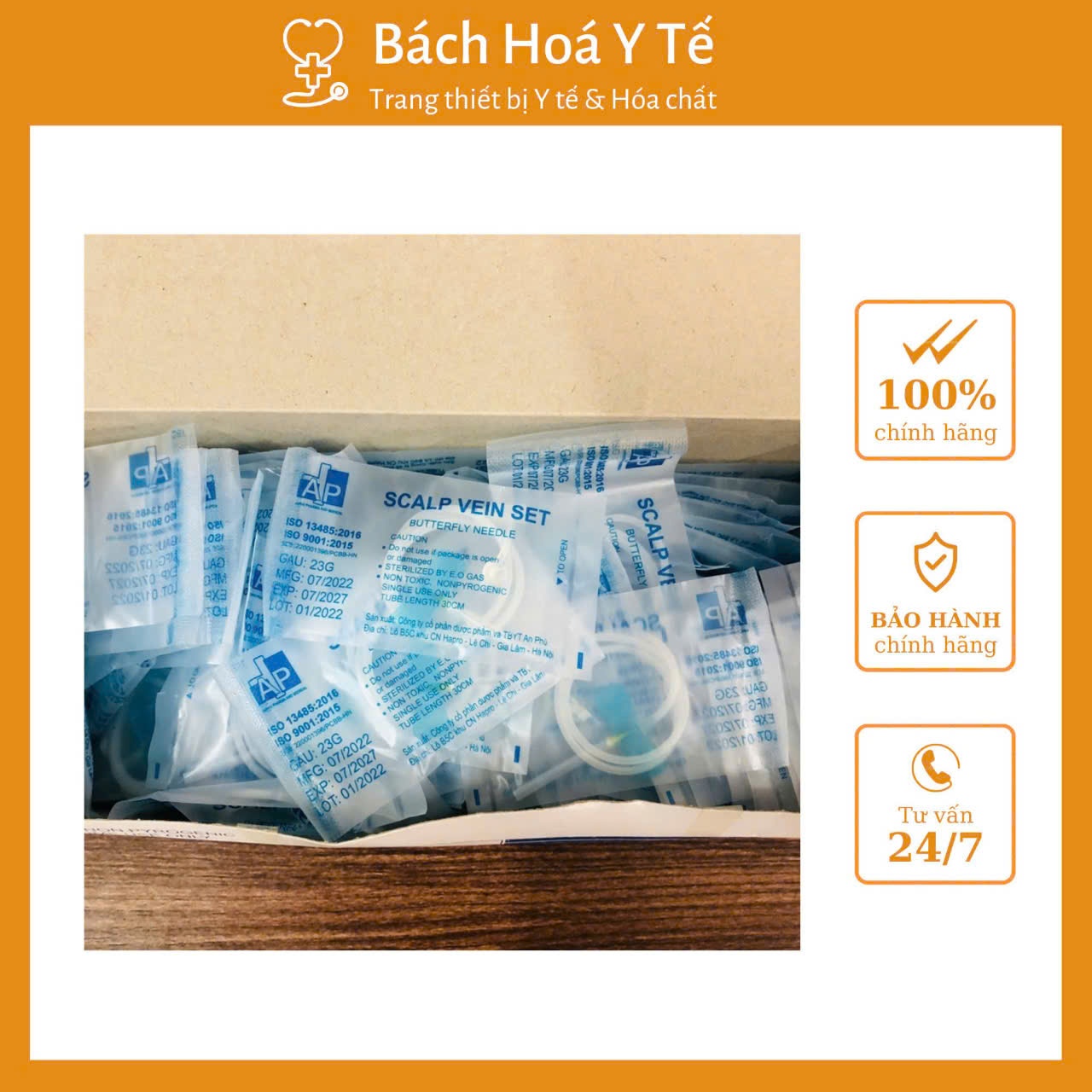 Bộ kim truyền cánh bướm nhãn hiệu An Phú (1Hộp=100 chiếc)