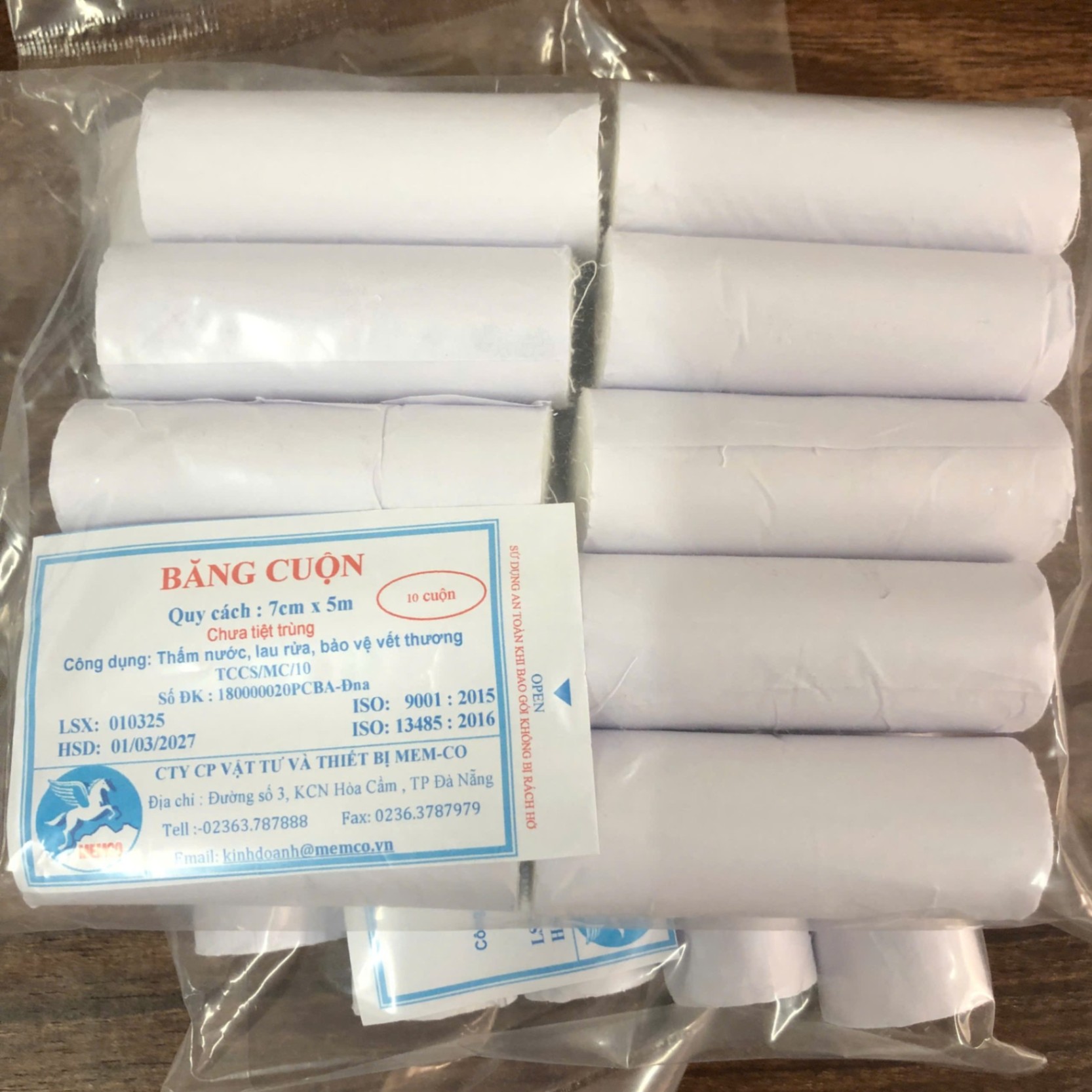 Băng cuộn 0,07m x 2,5m Memco