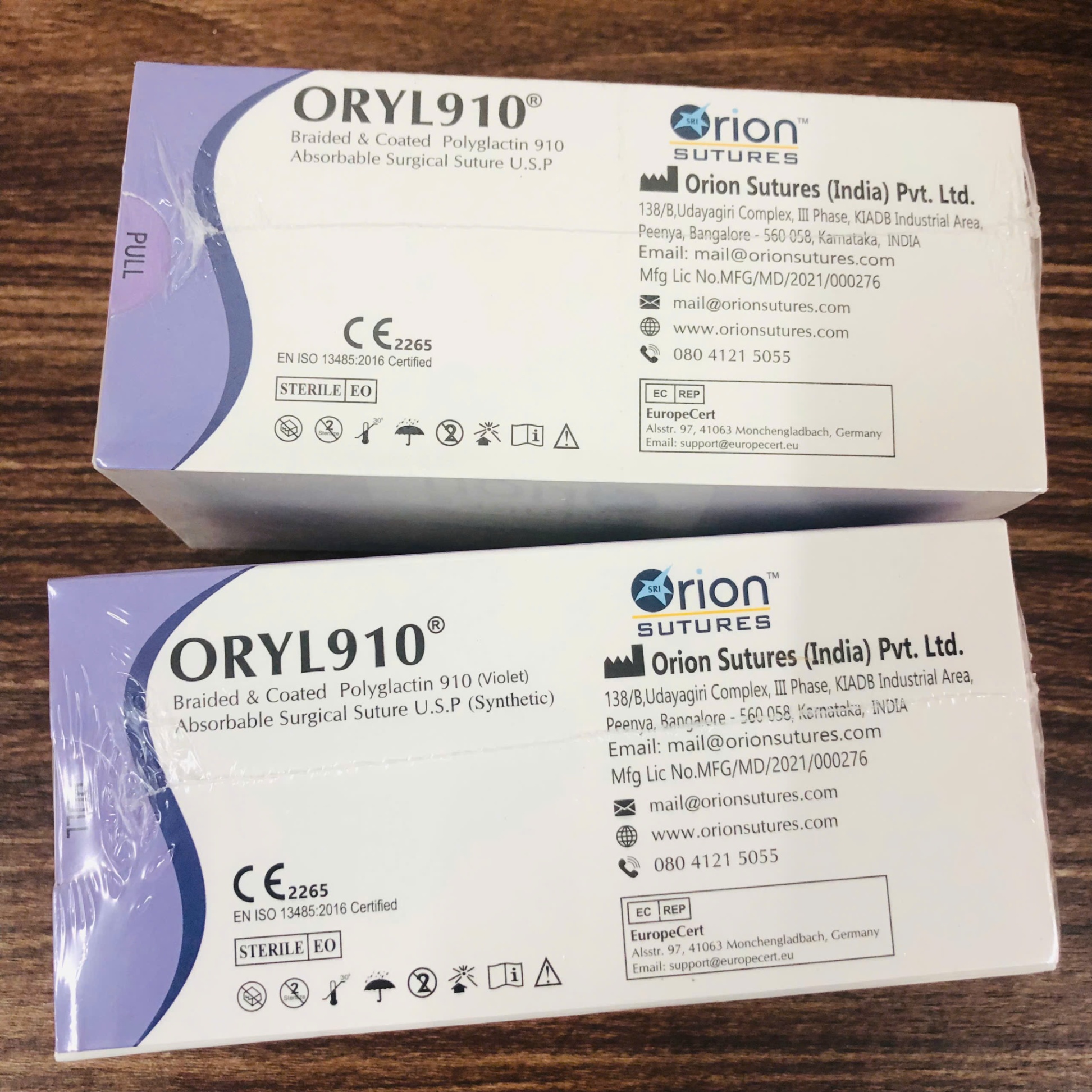 Chỉ tiêu tổng hợp đa sợi Polyglactin số 2, Orion Sutures, Ấn Độ (Hộp=12 sợi)