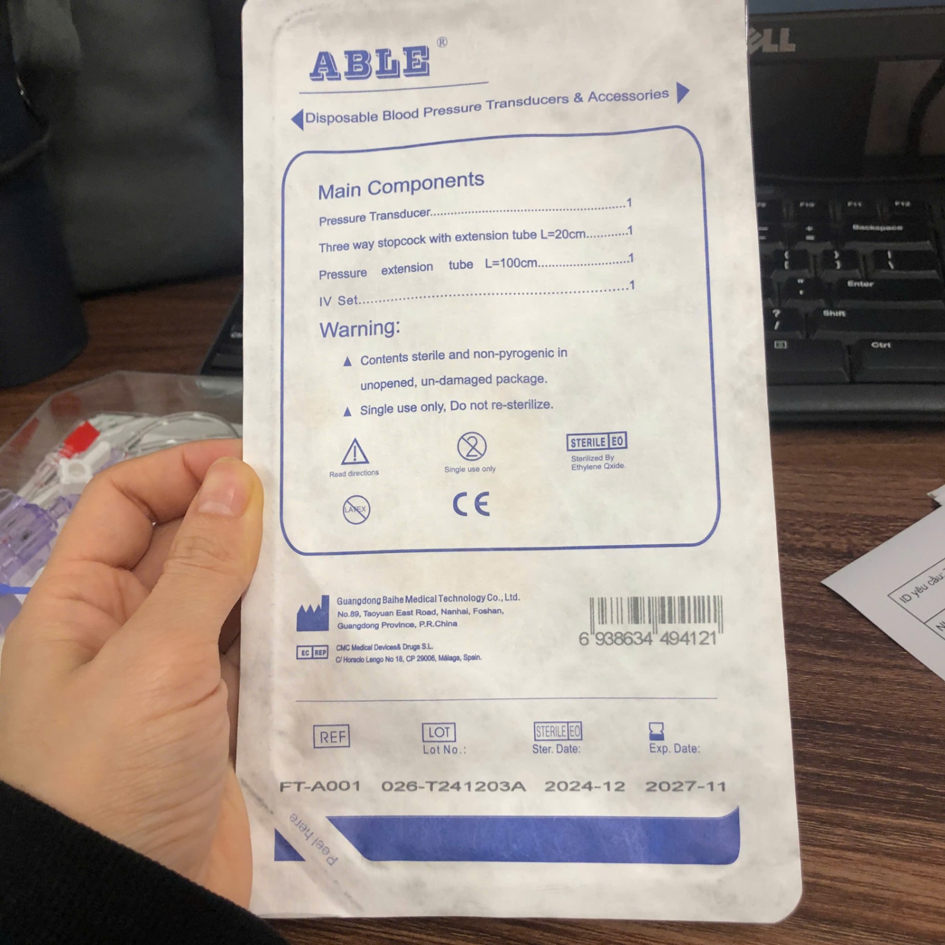 Cảm biến đo huyết áp xâm lấn 1 đường