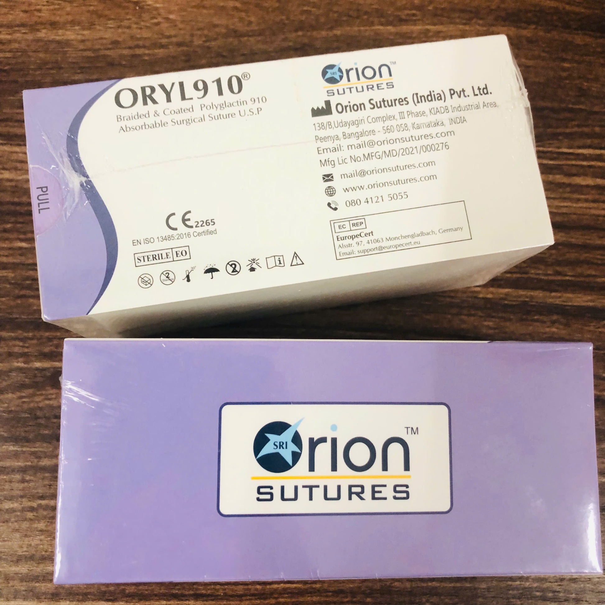 Chỉ tiêu tổng hợp đa sợi Polyglactin số 2, Orion Sutures, Ấn Độ (Hộp=12 sợi)
