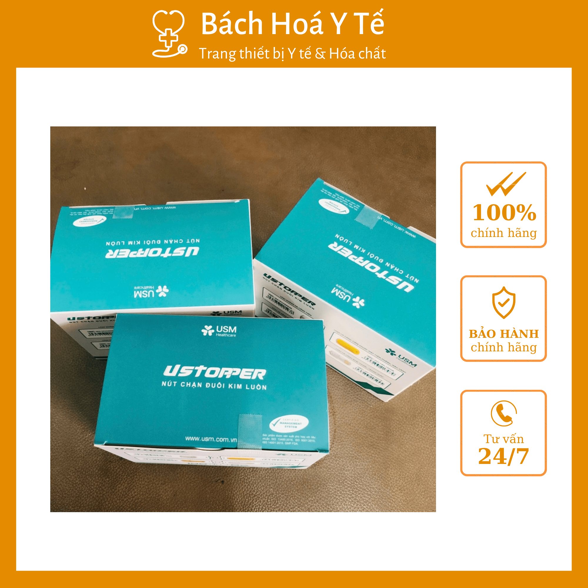 Nút chặn kim luồn không cổng tiêm thuốc, USM, Việt Nam (Hộp = 100 cái)