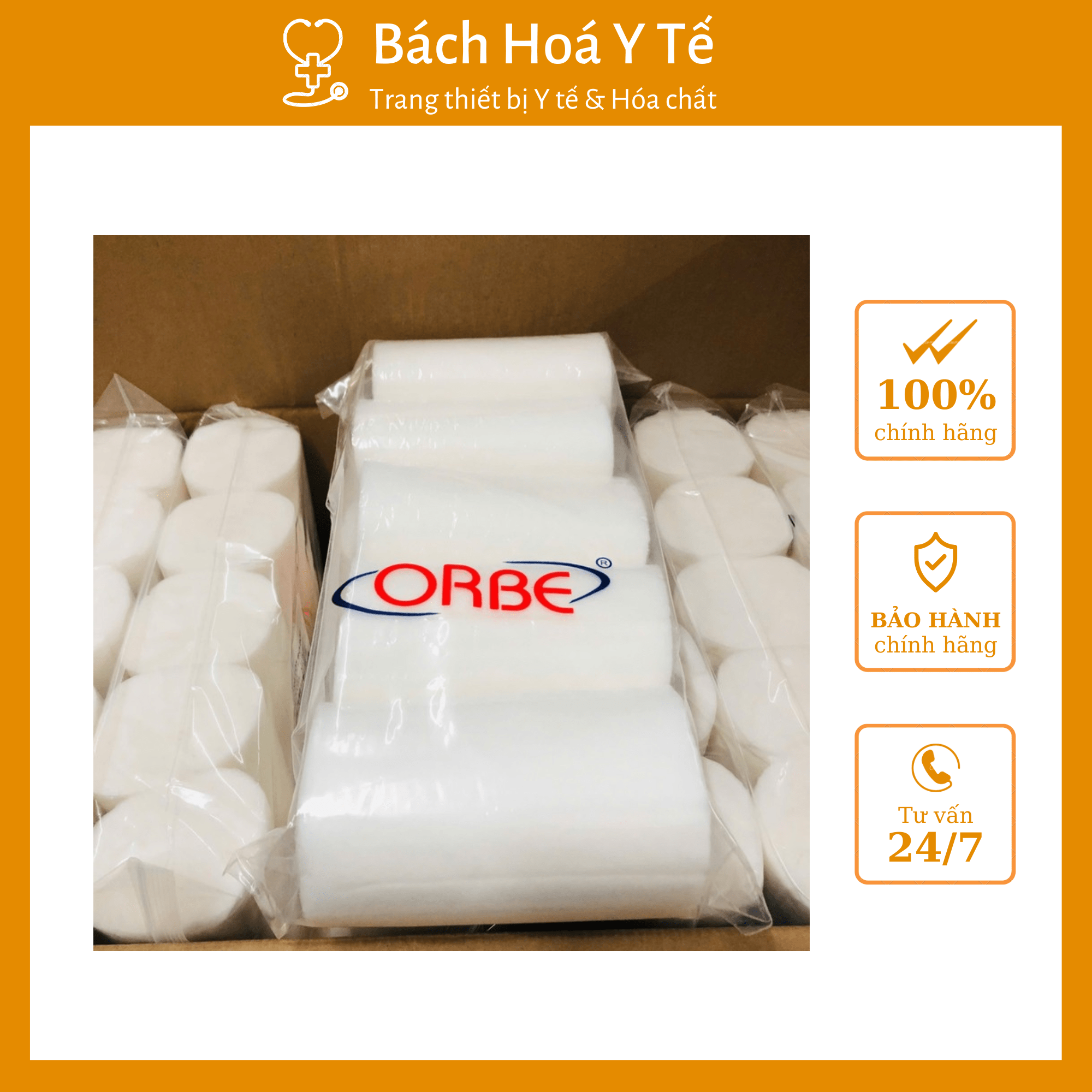 Bông lót bó bột cỡ 15cm x 2.7m ORBE, Việt Nam (Thùng=120 cuộn)