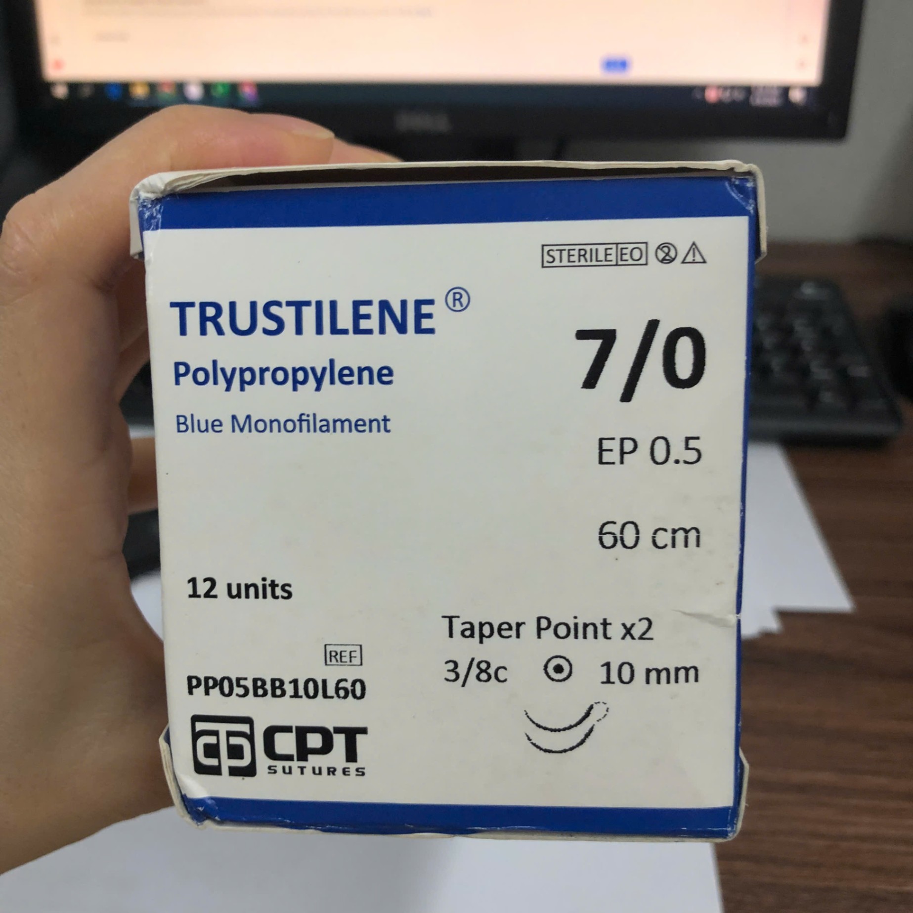 Chỉ Trustilene số 7/0, CPT, Việt Nam (Hộp=12 sợi)