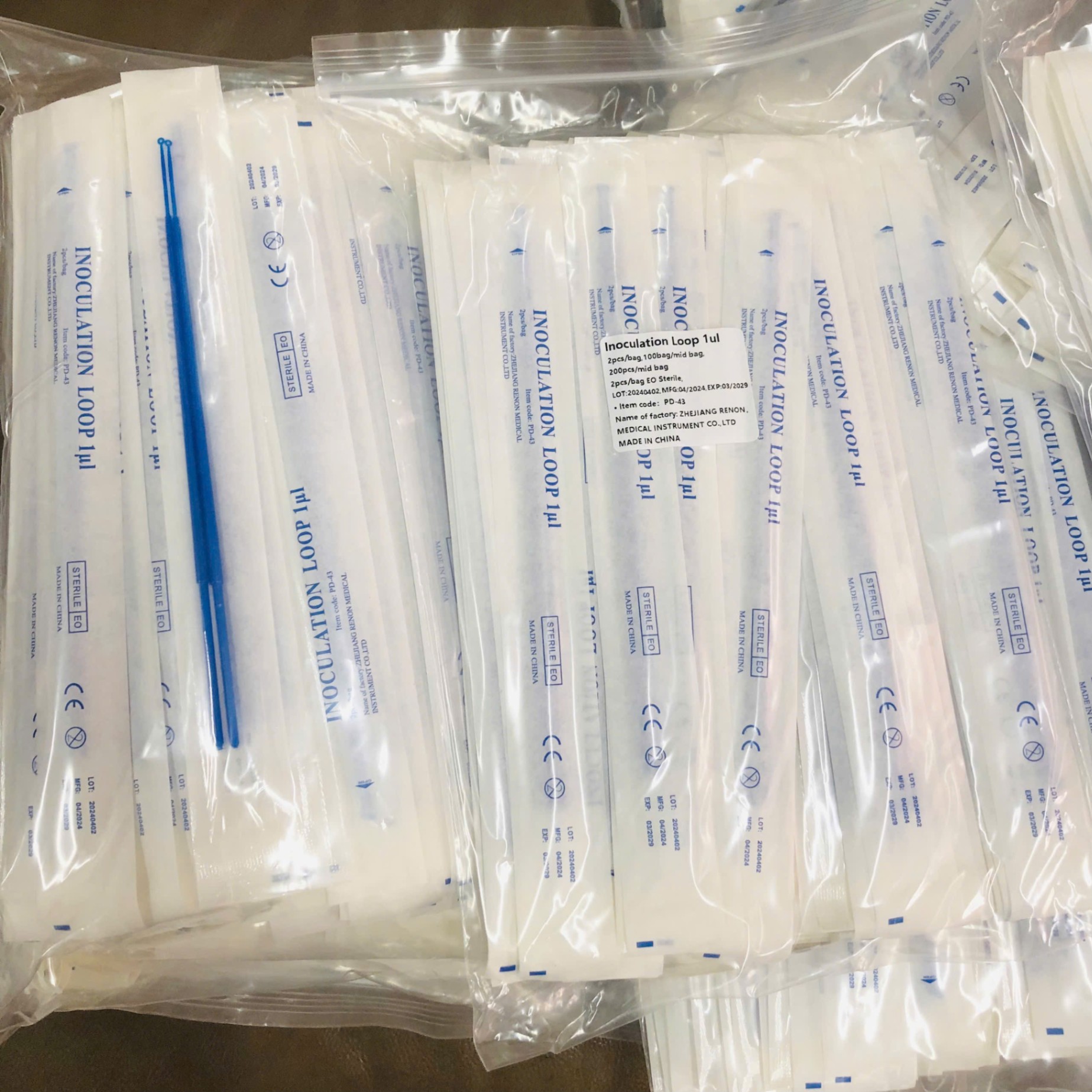 Ăng cấy nhựa, ZHEJIANG RENON MEDICAL INSTRUMENT Trung Quốc ((Túi=10 cái, Hộp = 1000 cái)