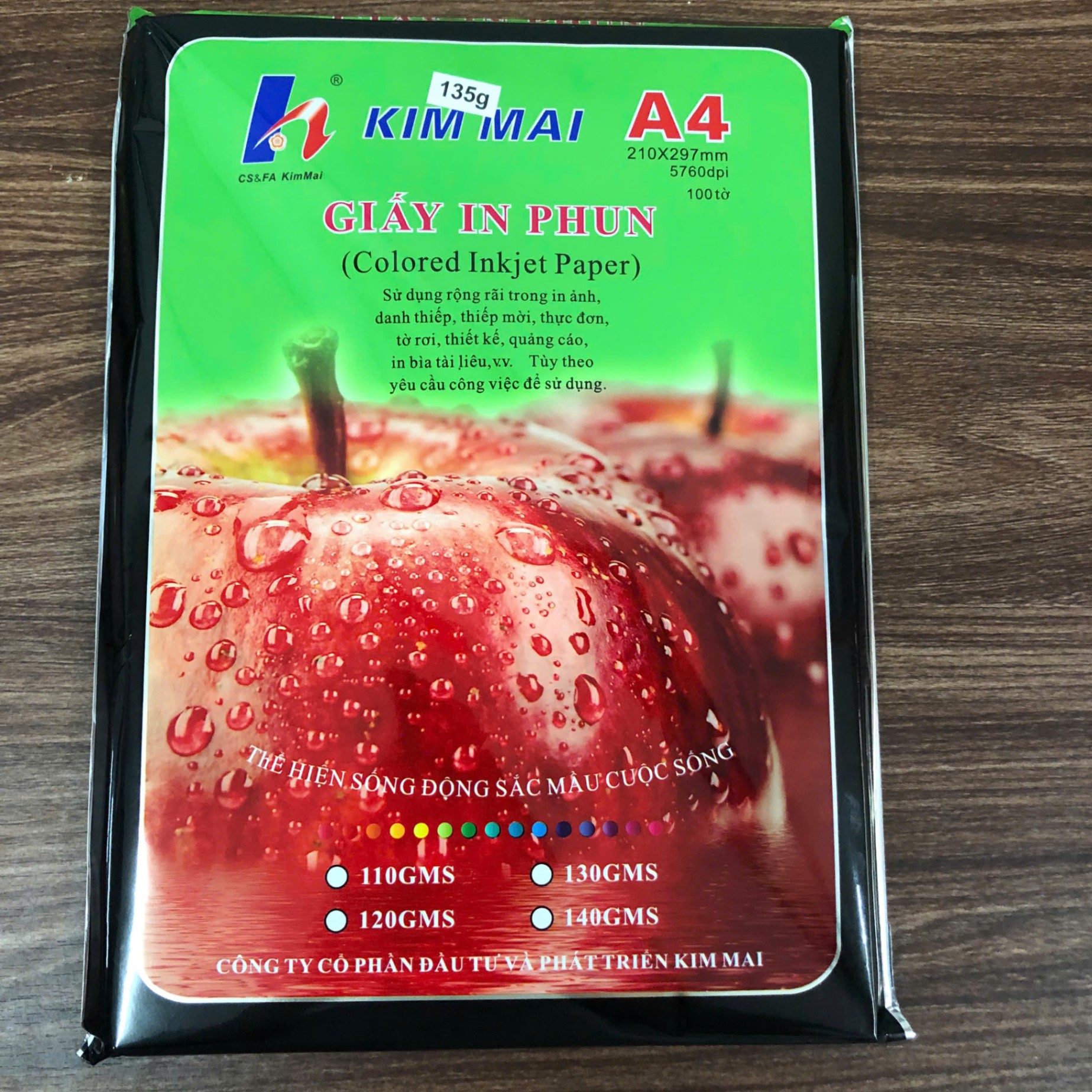 Giấy in ảnh A4 1 mặt Kim Mai, Việt Nam (Tập=100 xấp)