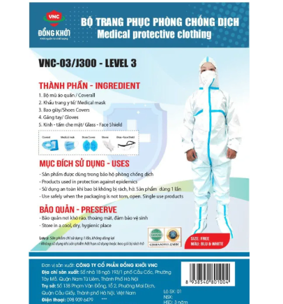 Quần áo phòng dịch cấp 3, Đồng Khởi