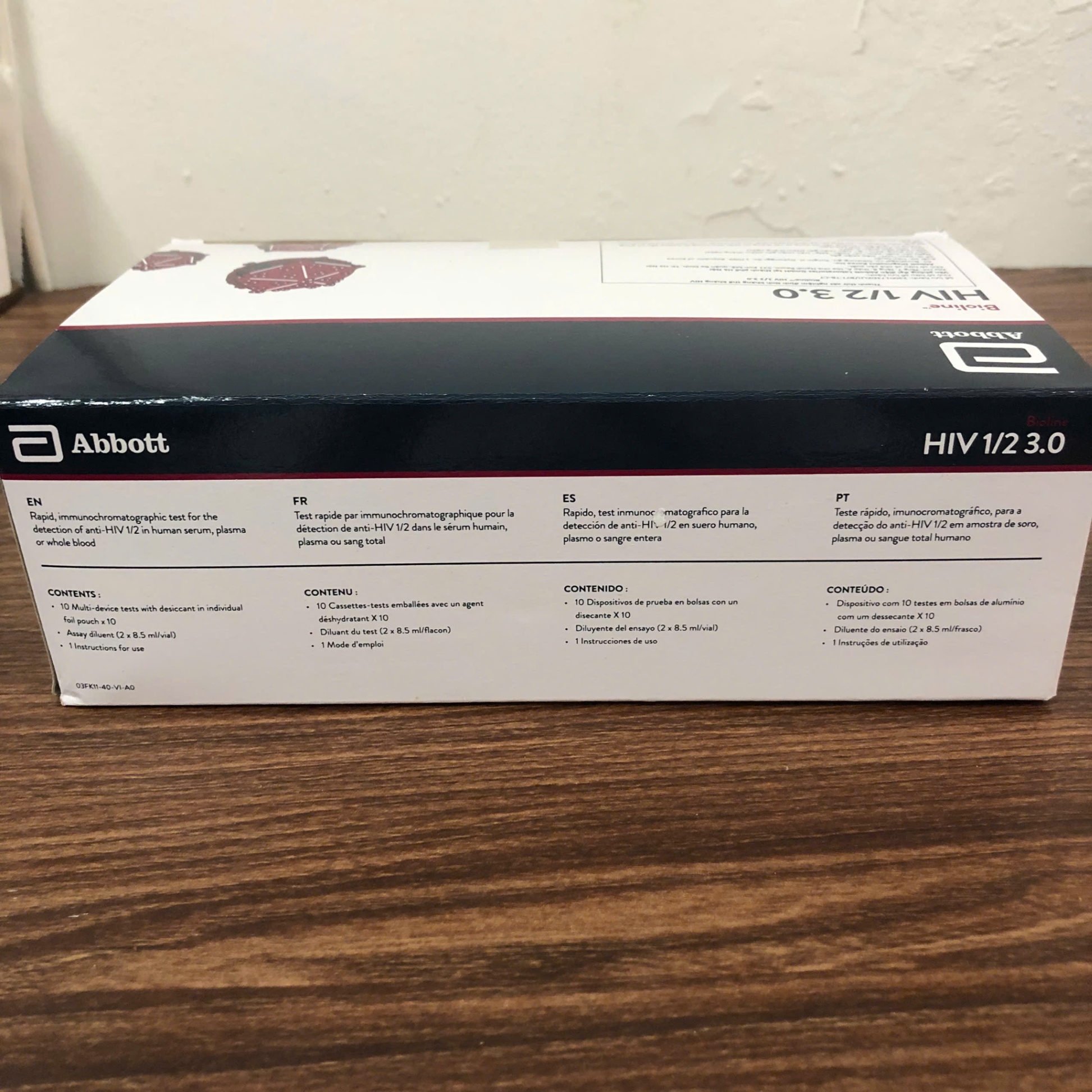 Test nhanh chẩn đoán HIV, Abbott Diagnostics Korea Inc, Hàn Quốc (Hộp= 100 test)