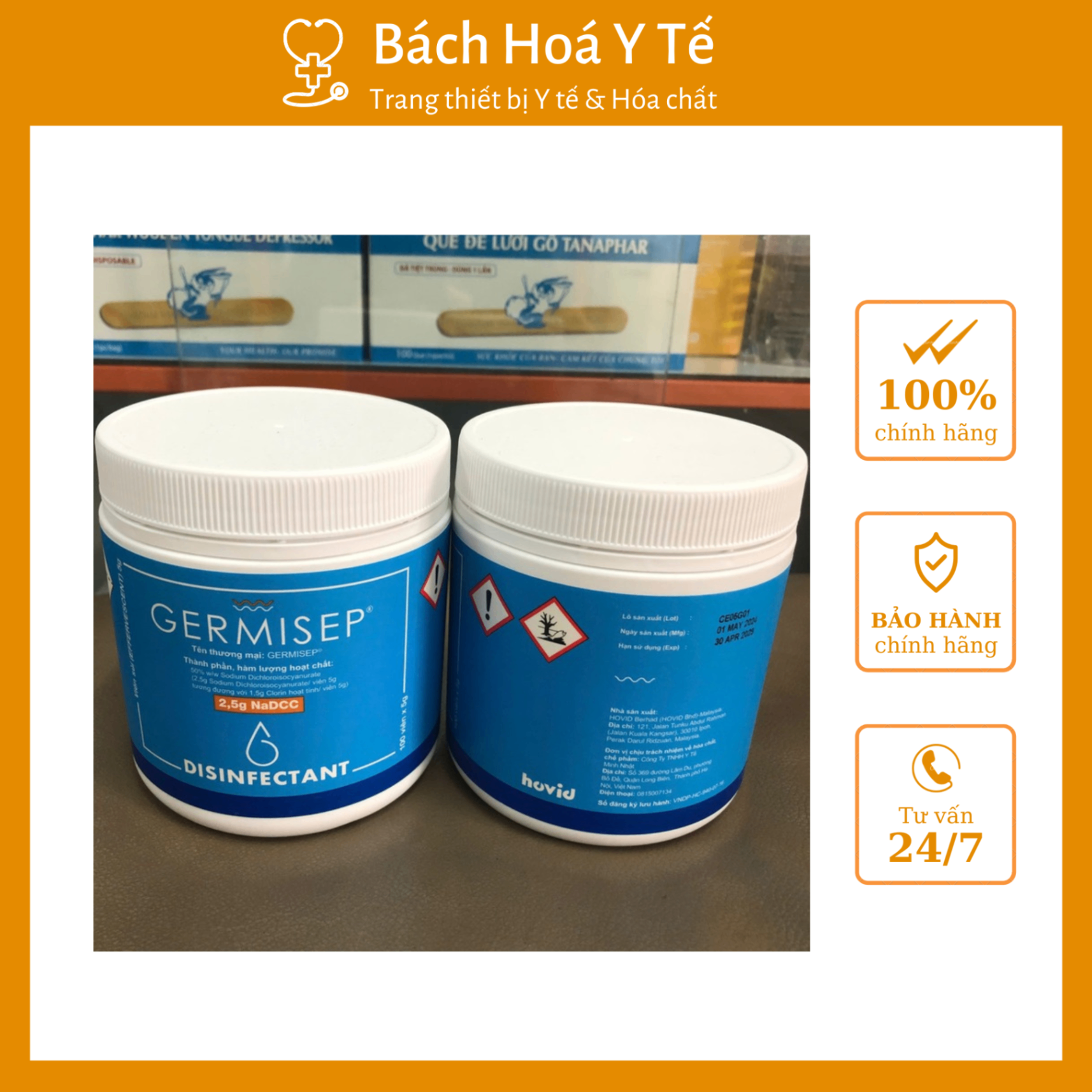 Viên nén khử khuẩn Germisep 2.5g (Hộp=100 viên, Thùng=1000 viên)