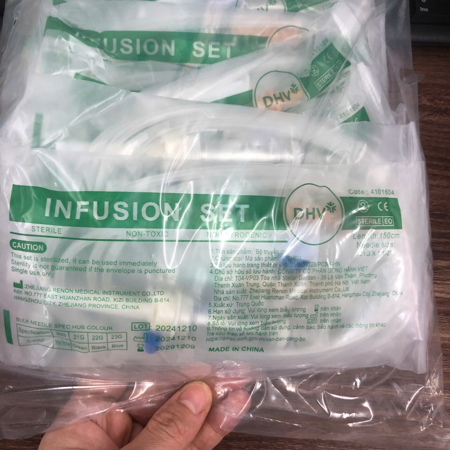 Dây truyền dịch, Zhejiang Renon Medical Instrument, Trung Quốc (Túi=25 bộ)