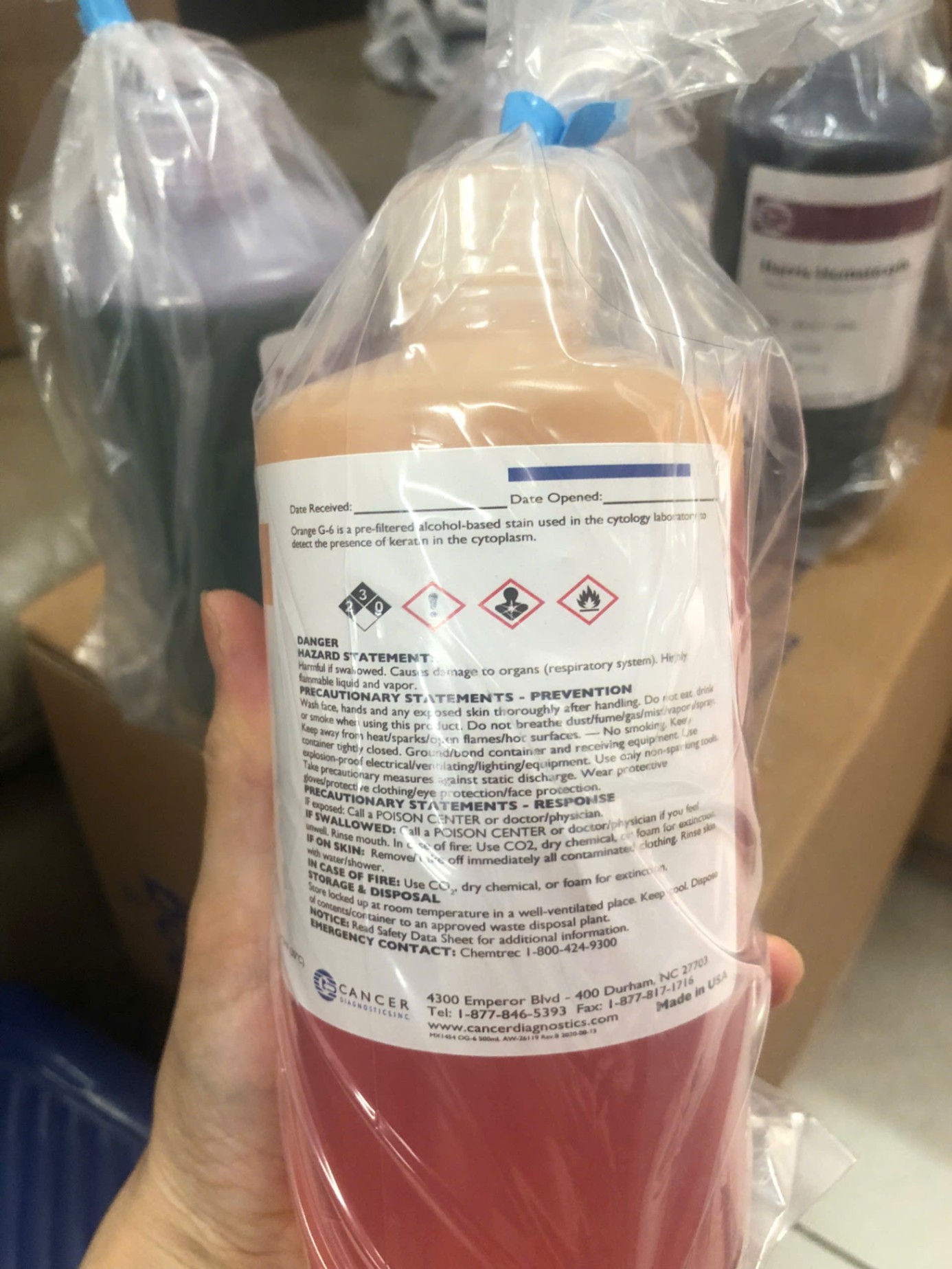 Dung dịch nhuộm OG6, Cancer Diagnostics, Hoa Kỳ (Chai 500ml)