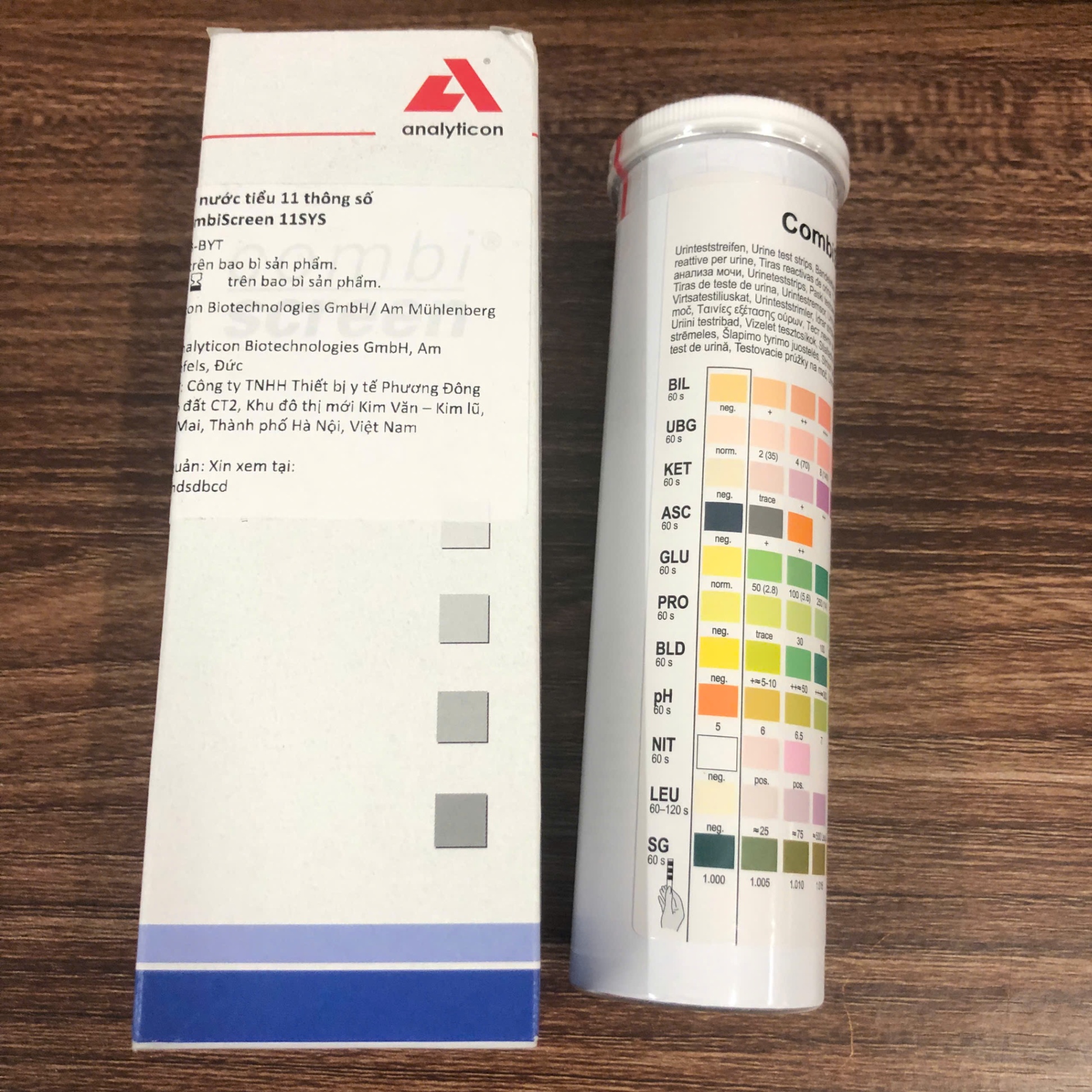 Que thử nước tiểu 11 thông số cho máy URILYZER 100 Analyticon Biotechnologies Đức (Hộp=150 test)