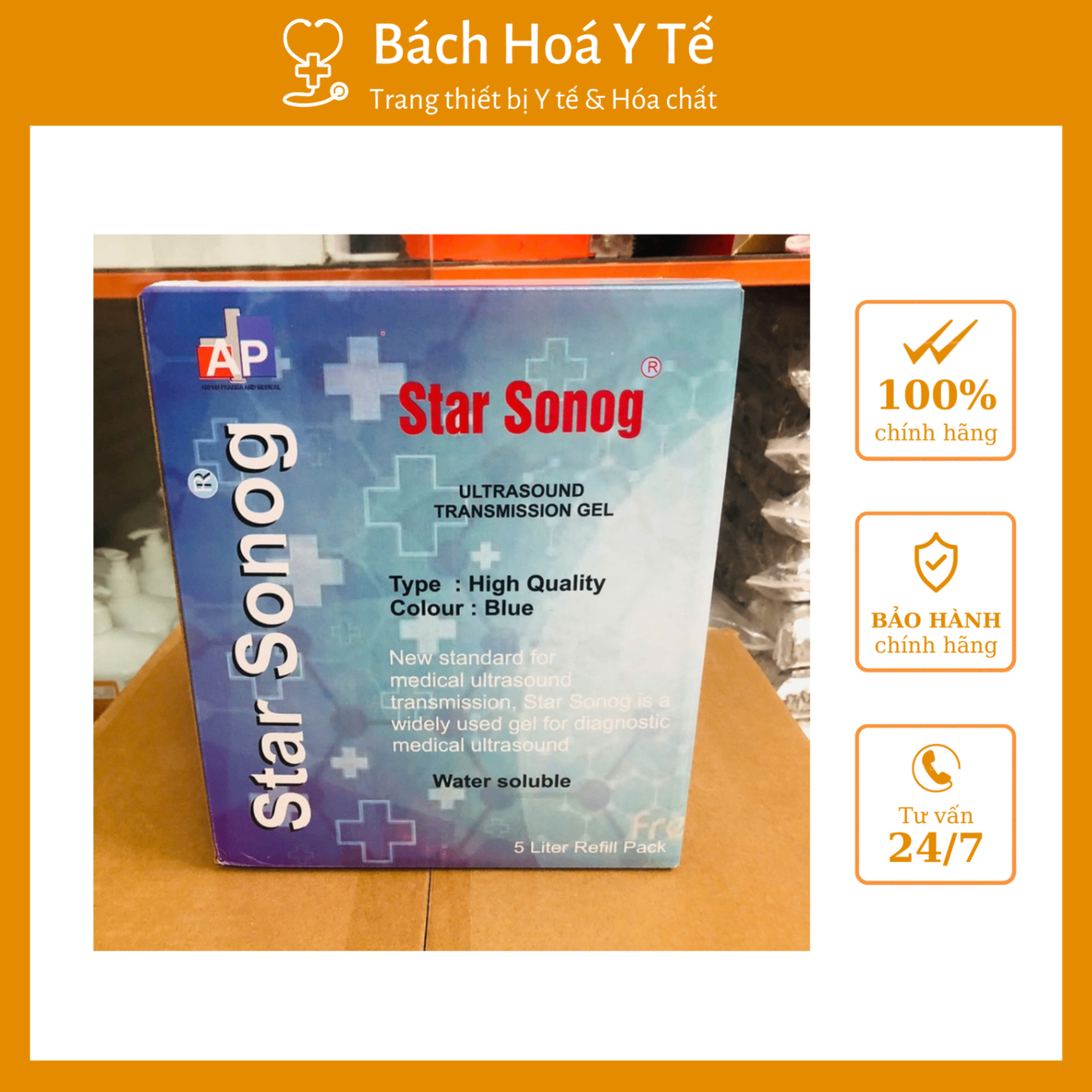 Gel siêu âm STAR SONOG (Can=5 lít, Thùng= 20 lít)