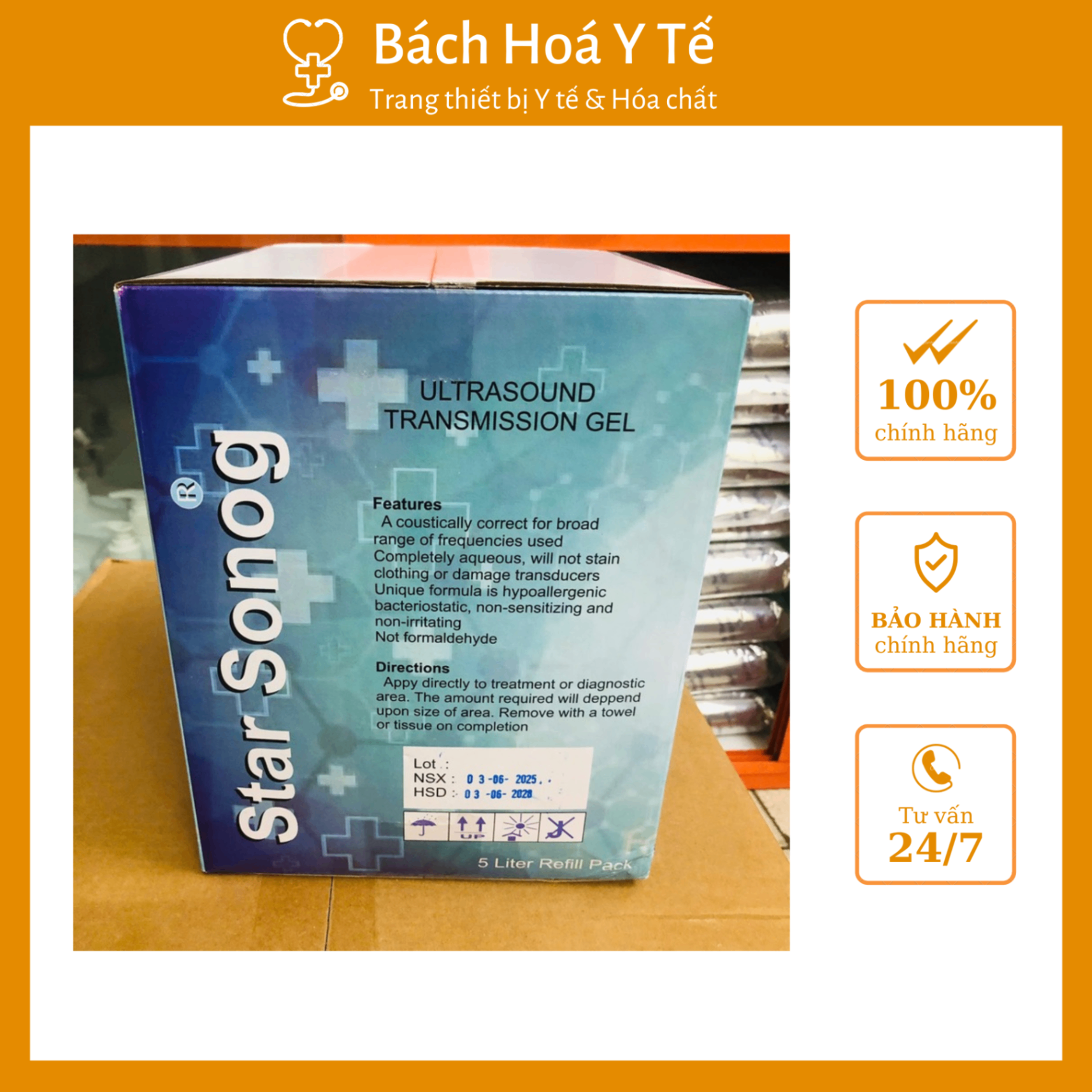 Gel siêu âm STAR SONOG (Can=5 lít, Thùng= 20 lít)
