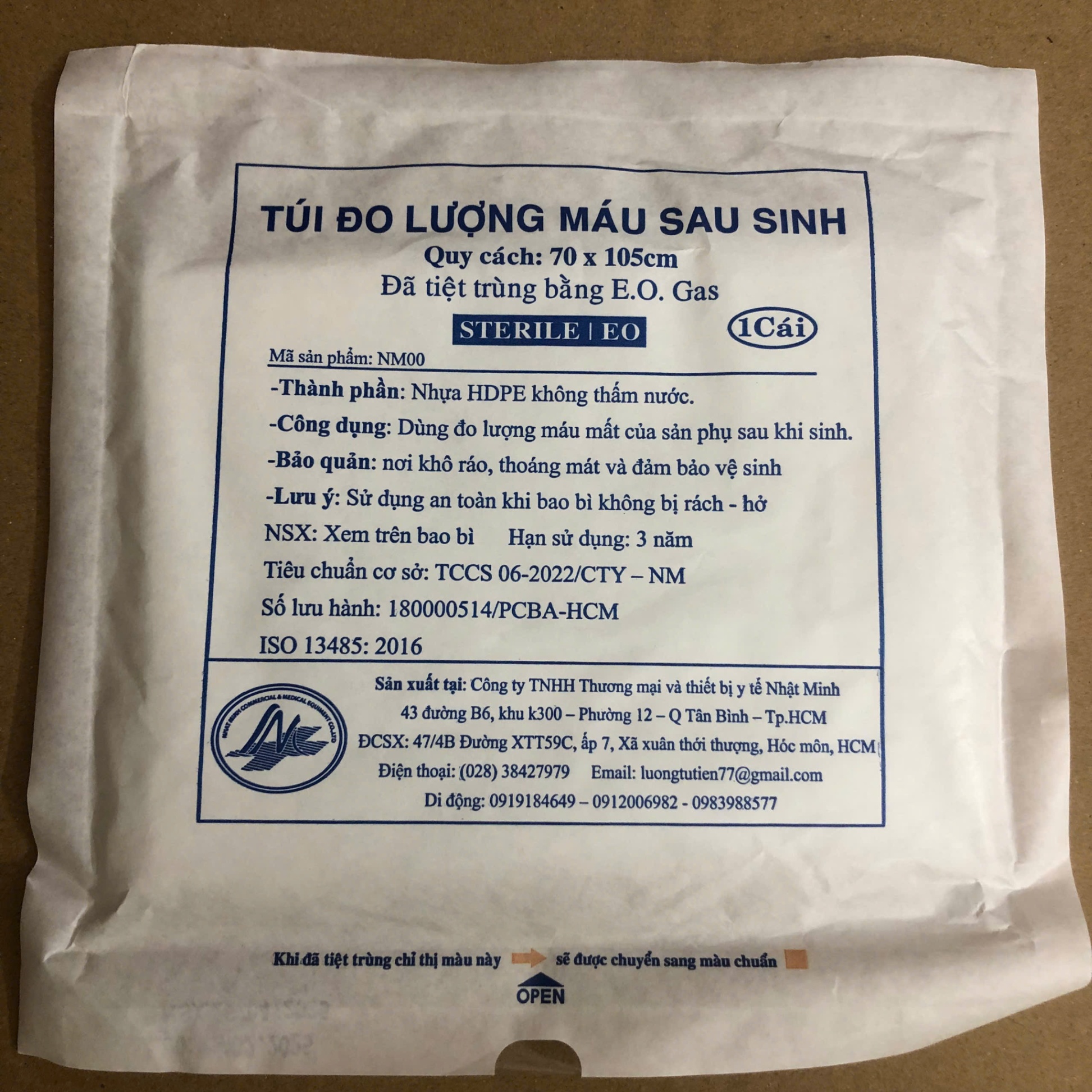 Túi đo lượng máu sau sinh - Nhật Minh ( Gói = 1 cái)