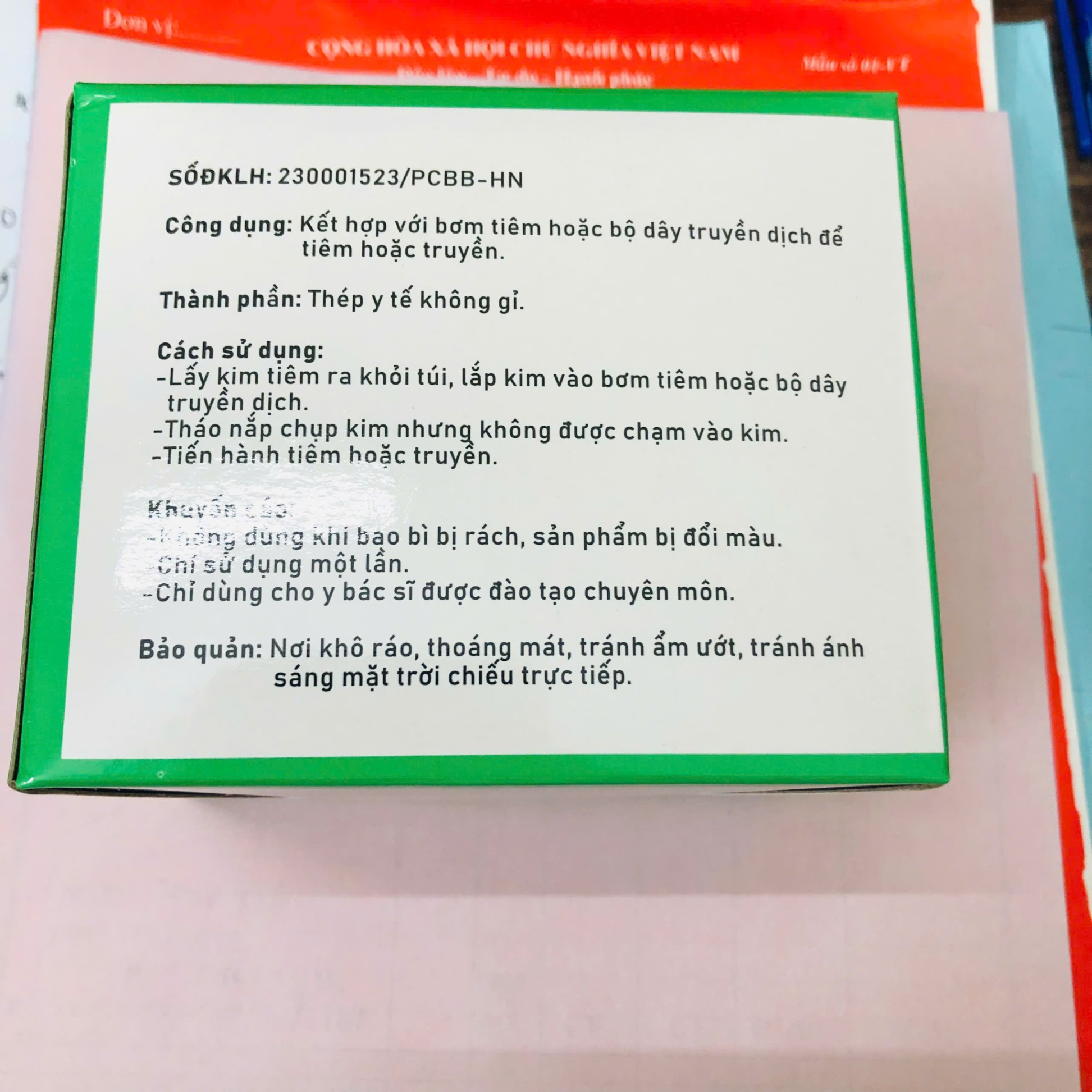 Kim tiêm sử dụng một lần Zhejiang INI TQ (Hộp=100 cái)