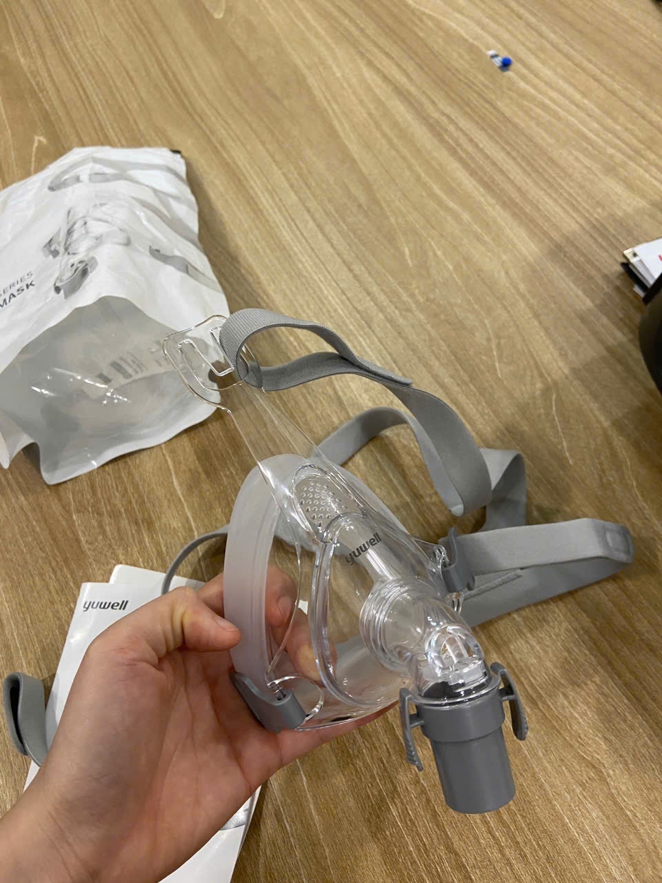 Mặt nạ mũi miệng, dùng cho máy thở không xâm lấn, dùng nhiều lần., Suzhou Yuyue Medical Technology (Hộp= 1 bộ)