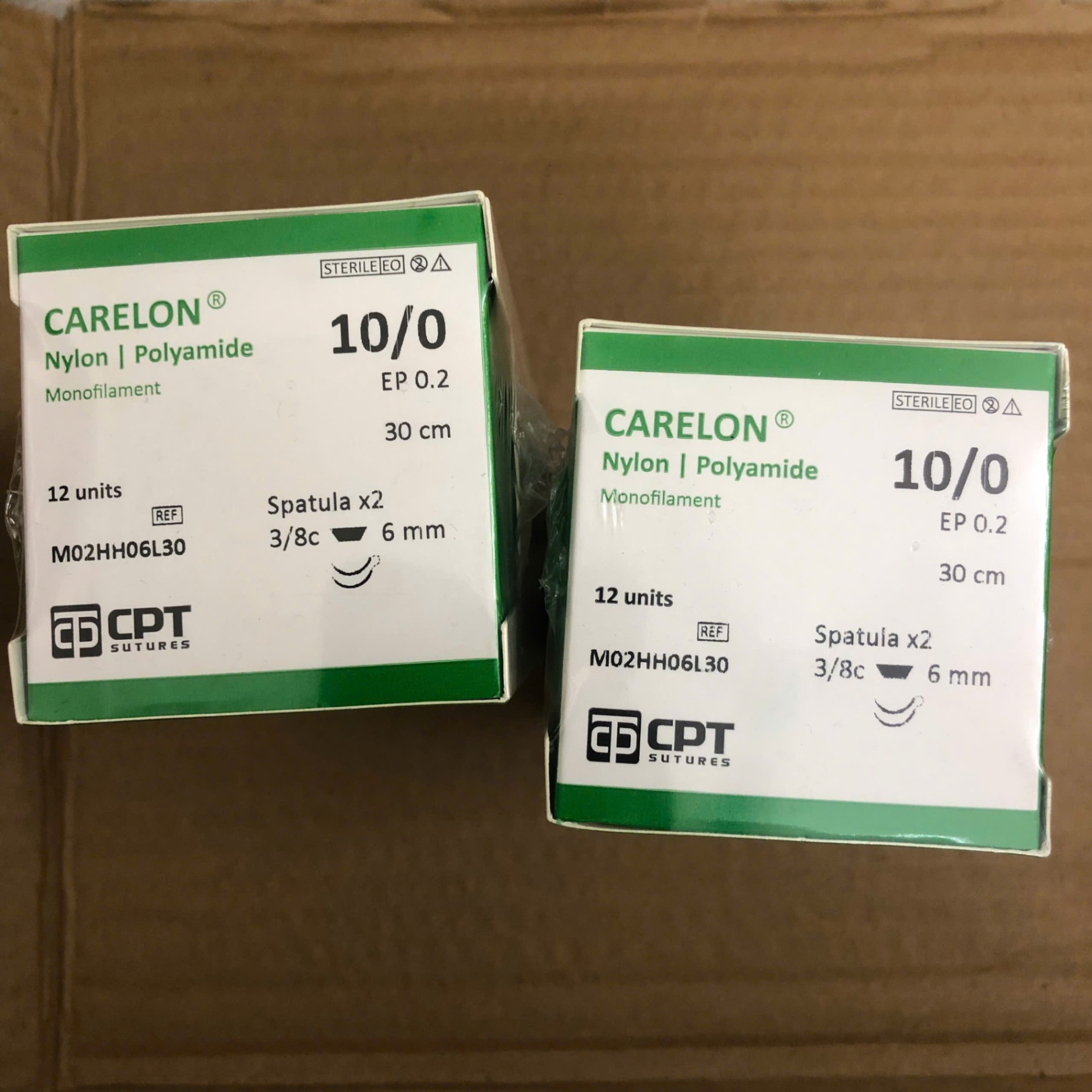 Chỉ Nylon số 10/0 M02HH06L30 CPT; Việt Nam (Hộp = 12 sợi)