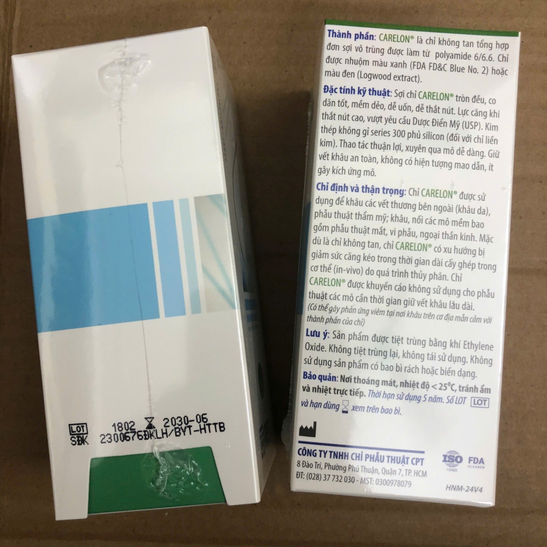 Chỉ Nylon số 6/0 M07E13 CPT, Việt Nam (Hộp = 12 sợi)