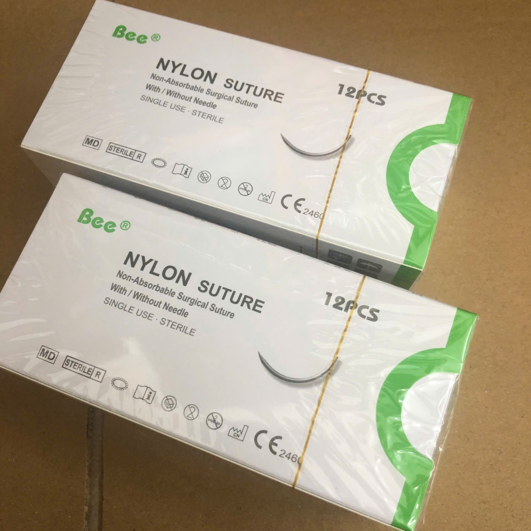 Chỉ không tan đơn sợi polyamide số 3/0, Huaiyin Medical Instruments Co., Ltd (Hộp =12 sợi Thùng=600 sợi )