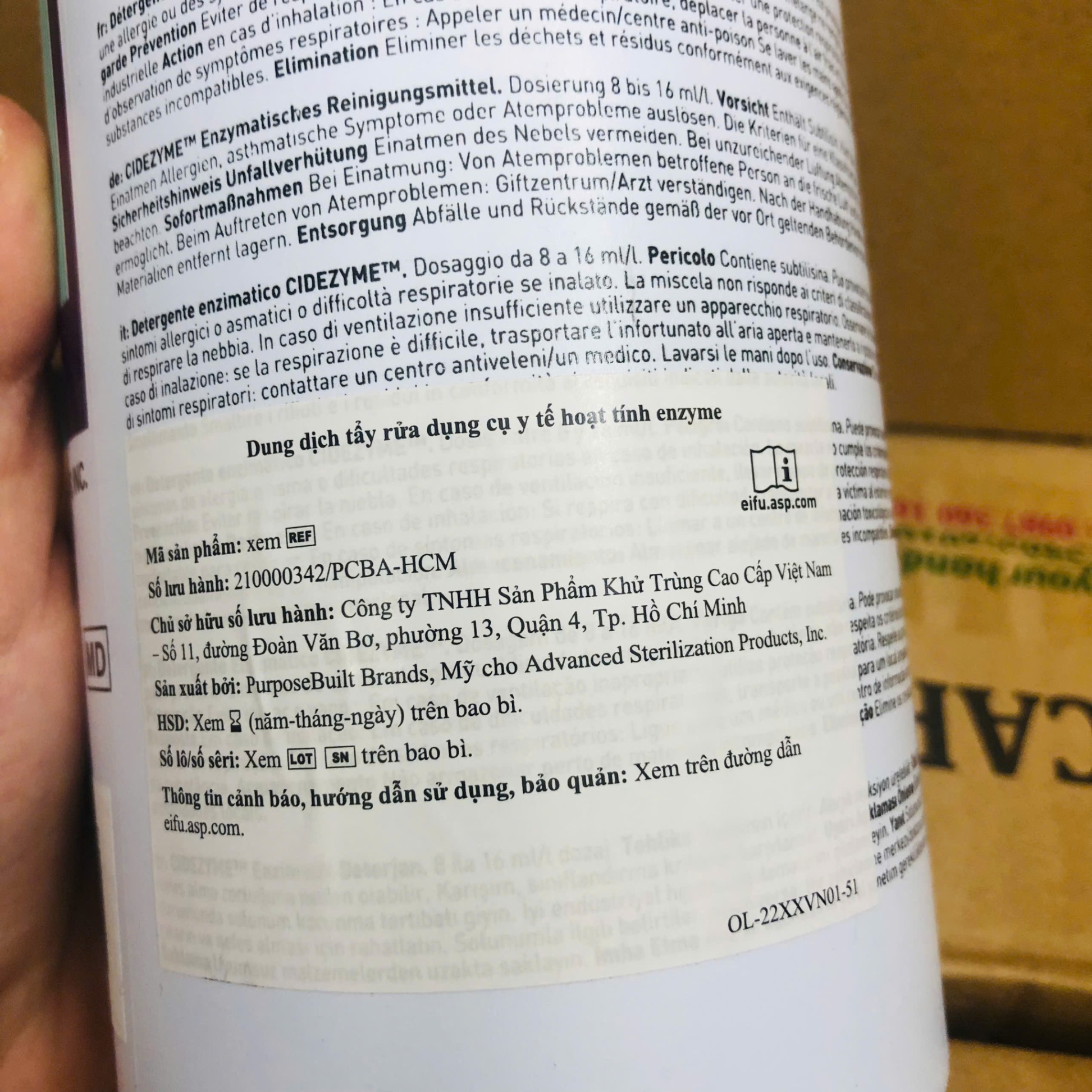 Dung dịch diệt khuẩn Cidezyme, Weiman Products, Mỹ (Chai=1L)