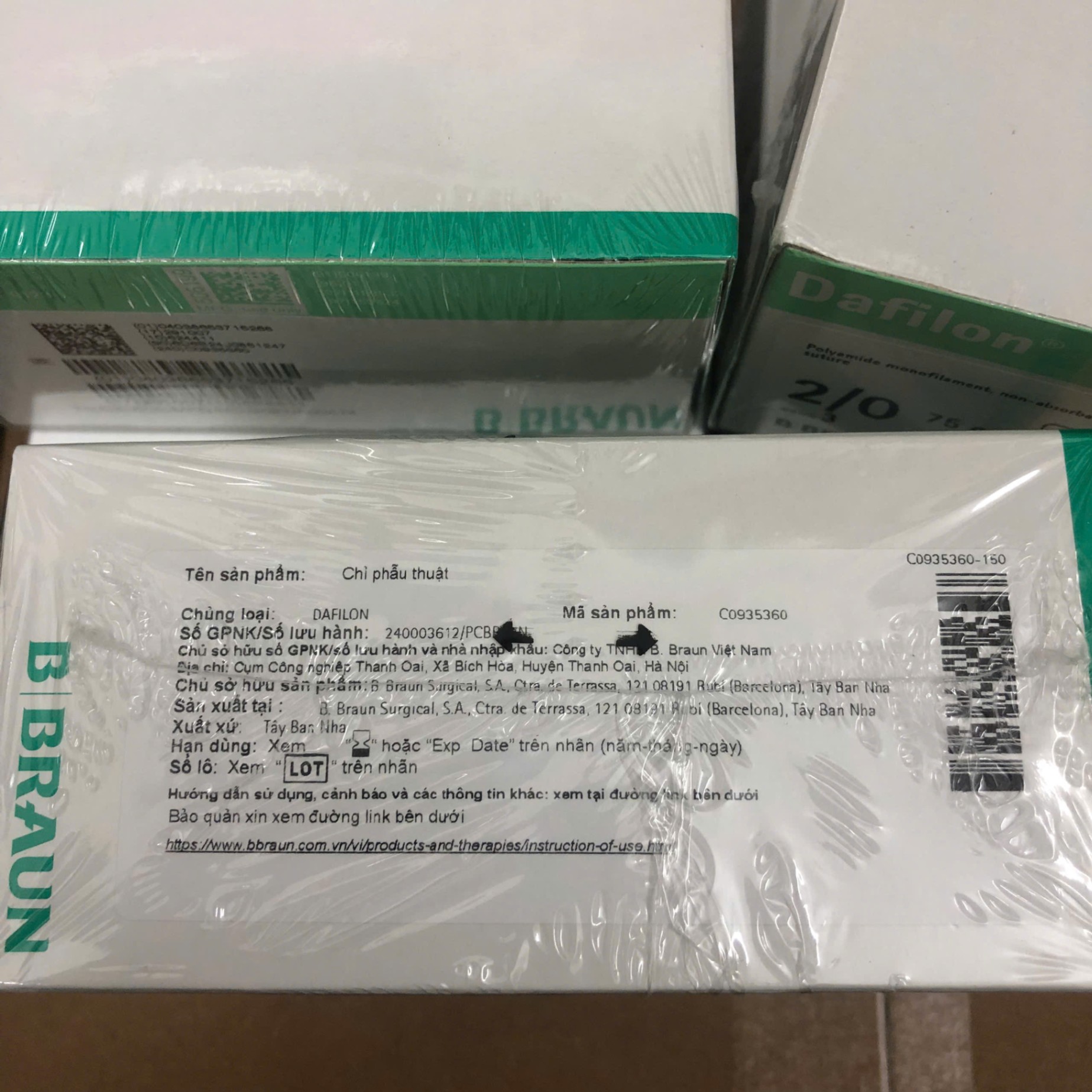 Chỉ phẫu thuật không tiêu Dafilon (1Hộp=36 sợi) - Số 2/0