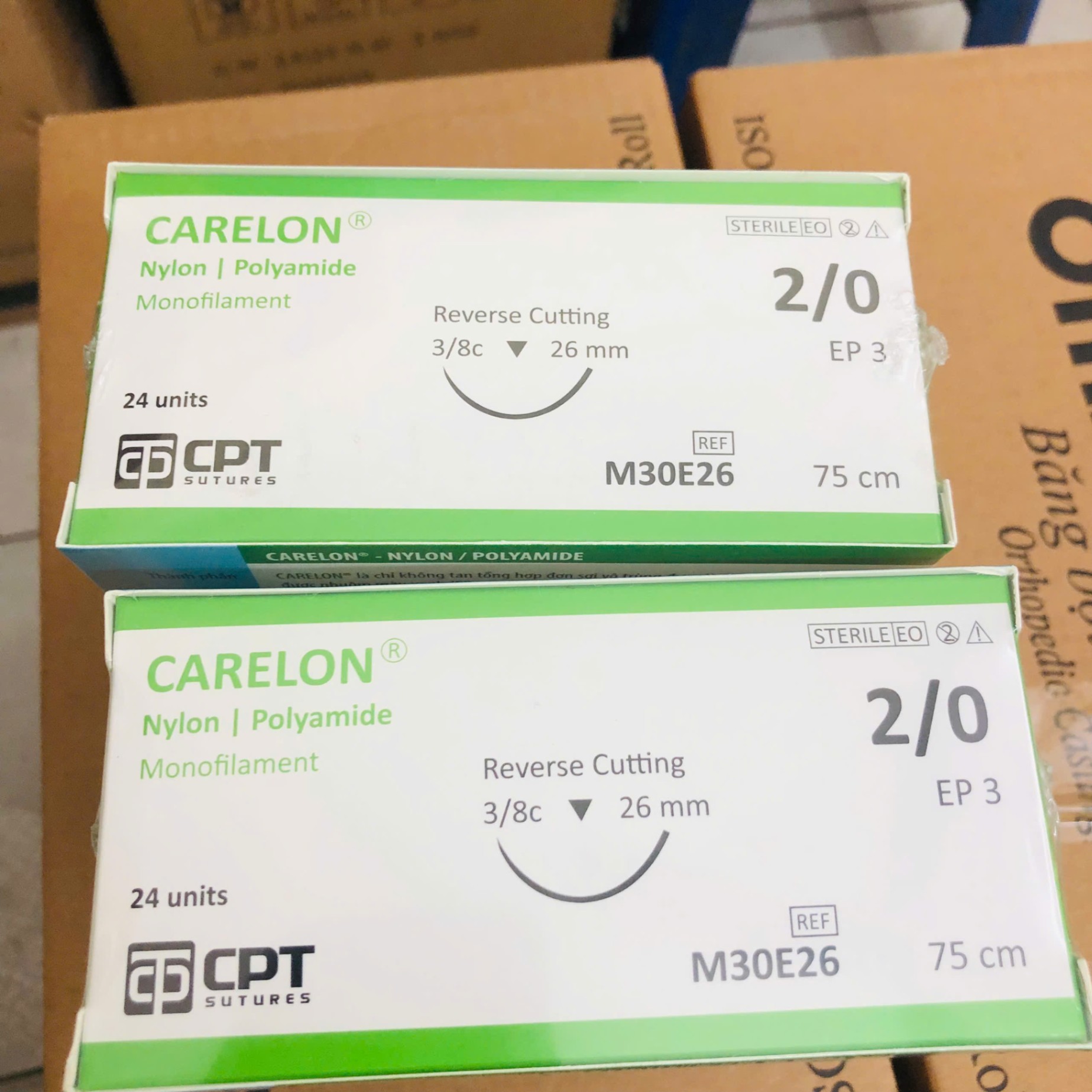 Chỉ phẫu thuật không tiêu tổng hợp Carelon® Nylon (Hộp=24 sợi)