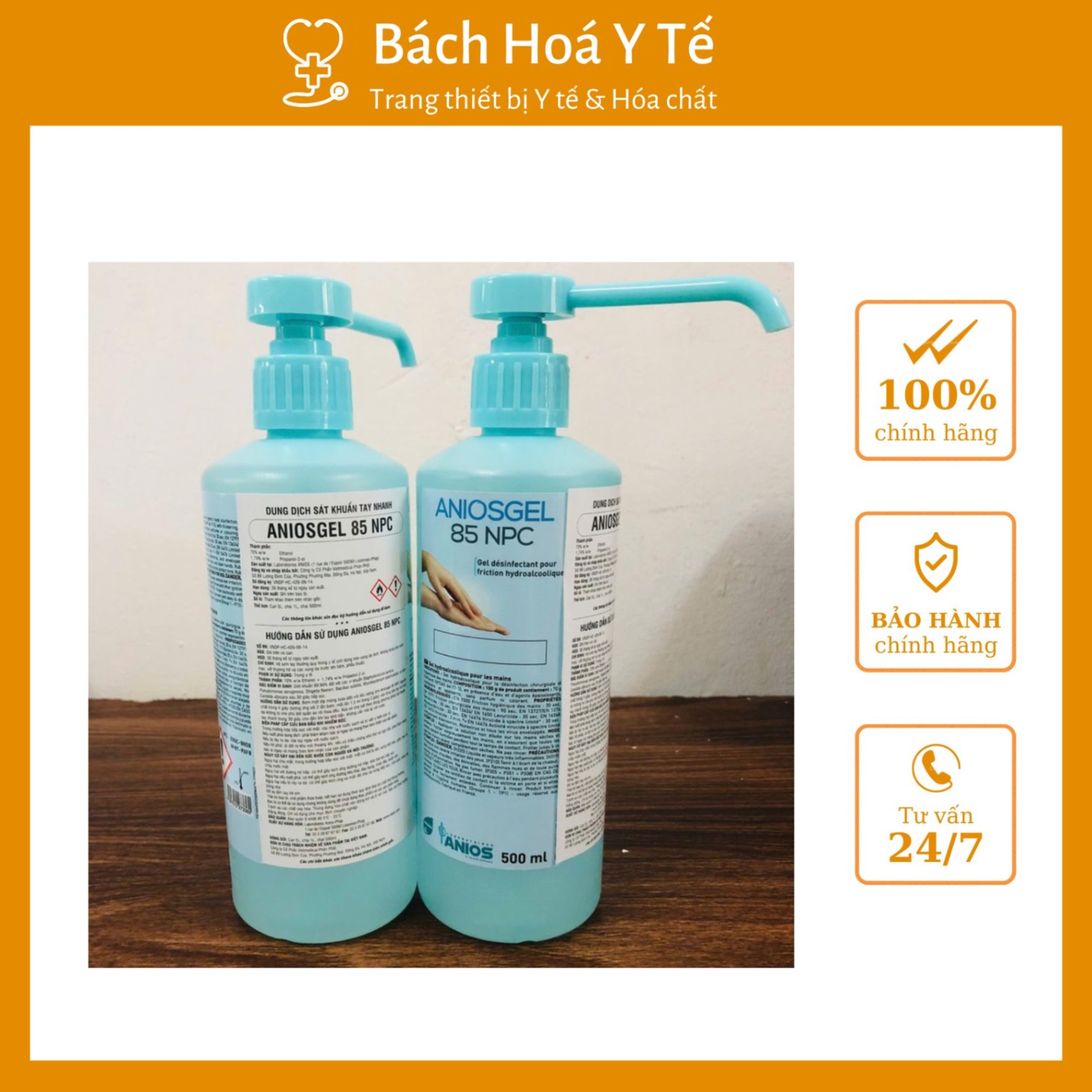 Dung dịch Sát Khuẩn Tay Aniosgel 85Npc chai 500ml