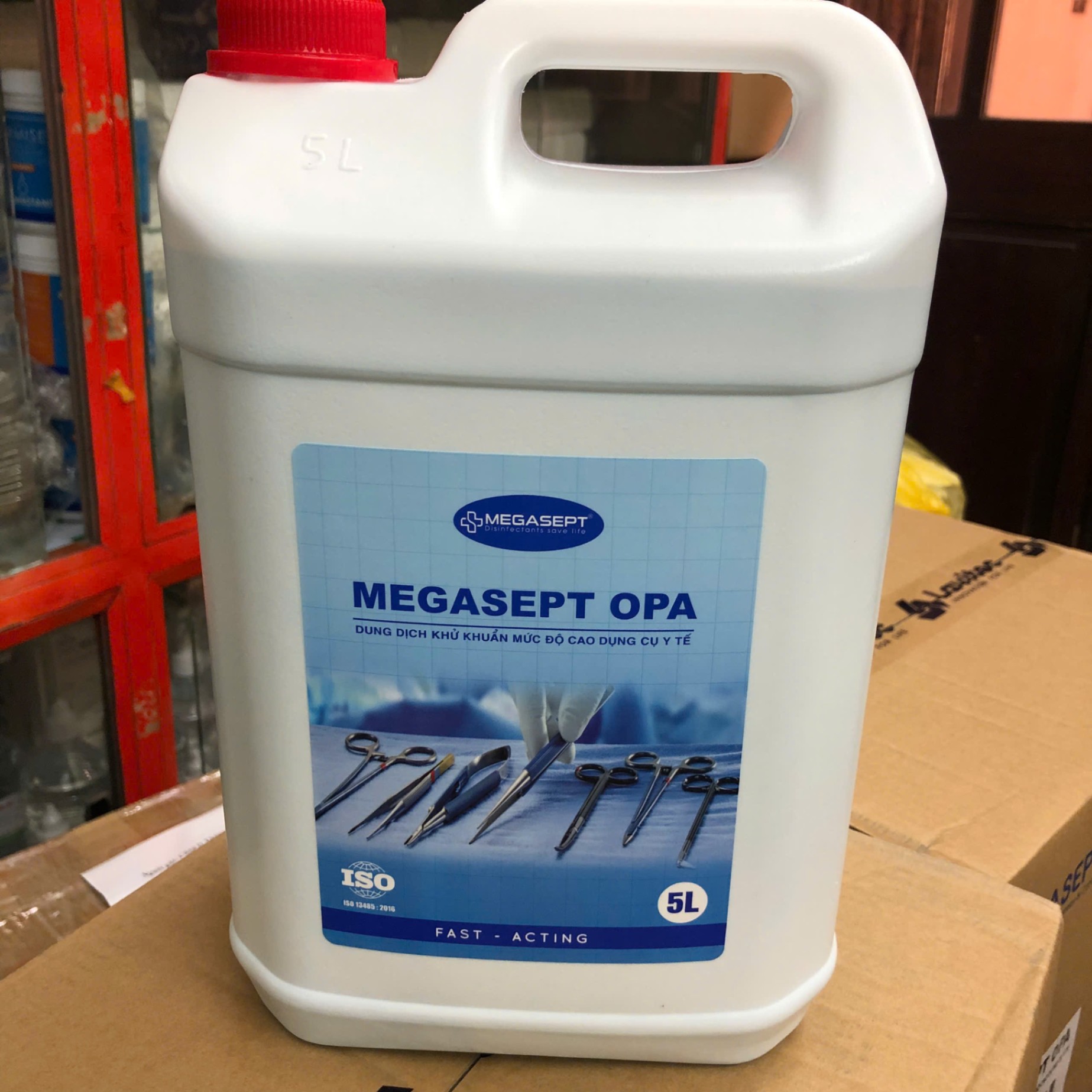 Dung dịch khử khuẩn mức độ cao MEGASEPT OPA (Can=5 lít, Thùng=20 lít)
