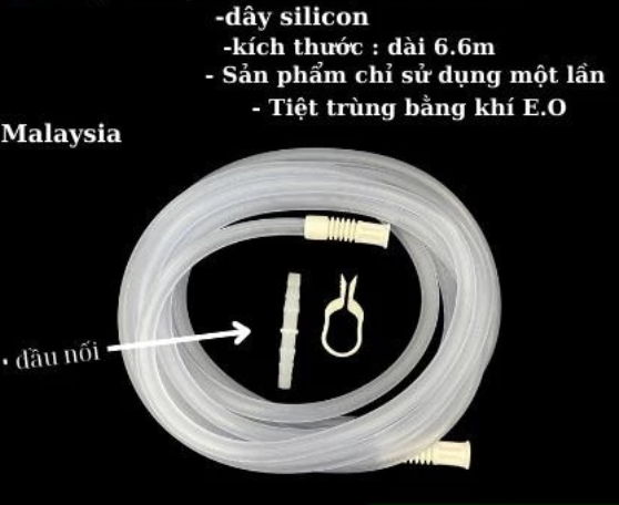Dây hút dịch phẫu thuật 3,6m Hospitech, Malaysia (Túi=1 cái, Thùng=30 cái)
