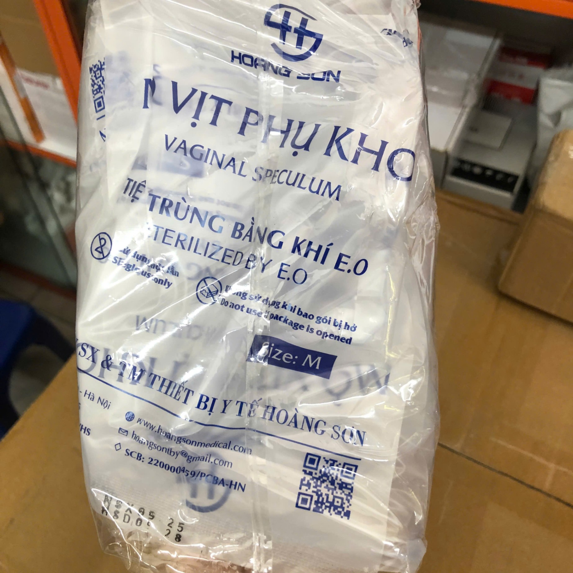 Mỏ vịt nhựa phụ khoa Hoàng sơn (Túi = 1 cái, Thùng = 300 cái)