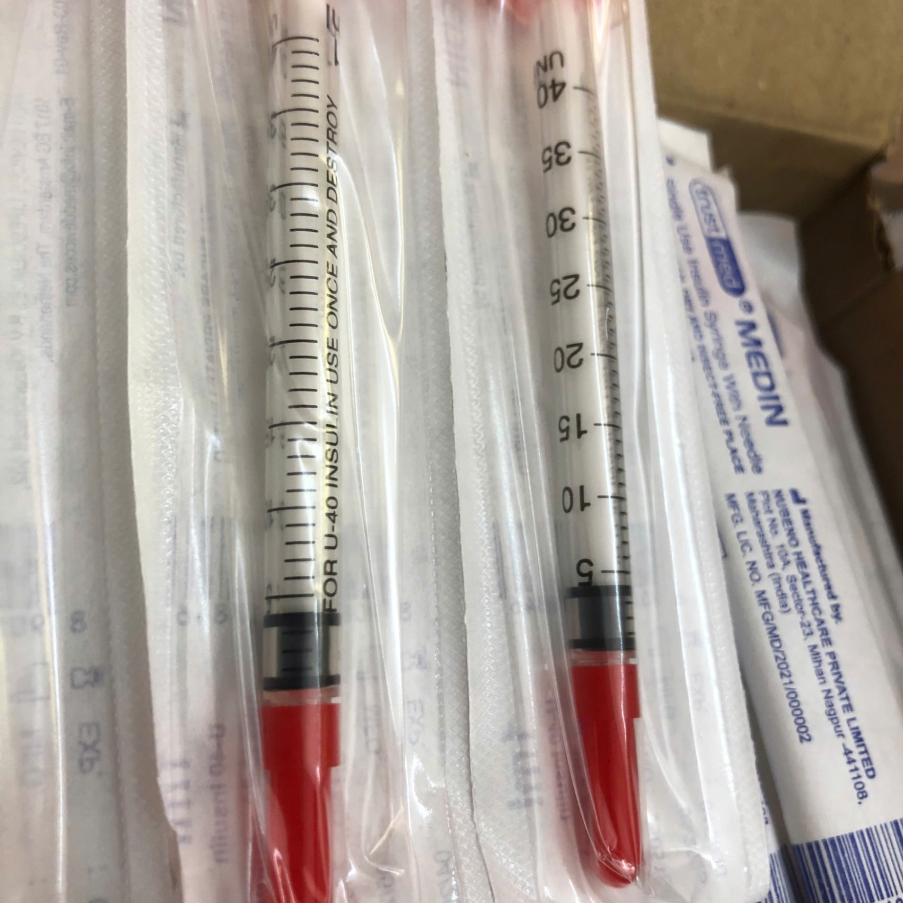 Bơm tiêm tiểu đường insulin 1ml 40ul 30G, Trustmed Trung Quốc (Hộp=100 cái, Thùng=2000 cái)