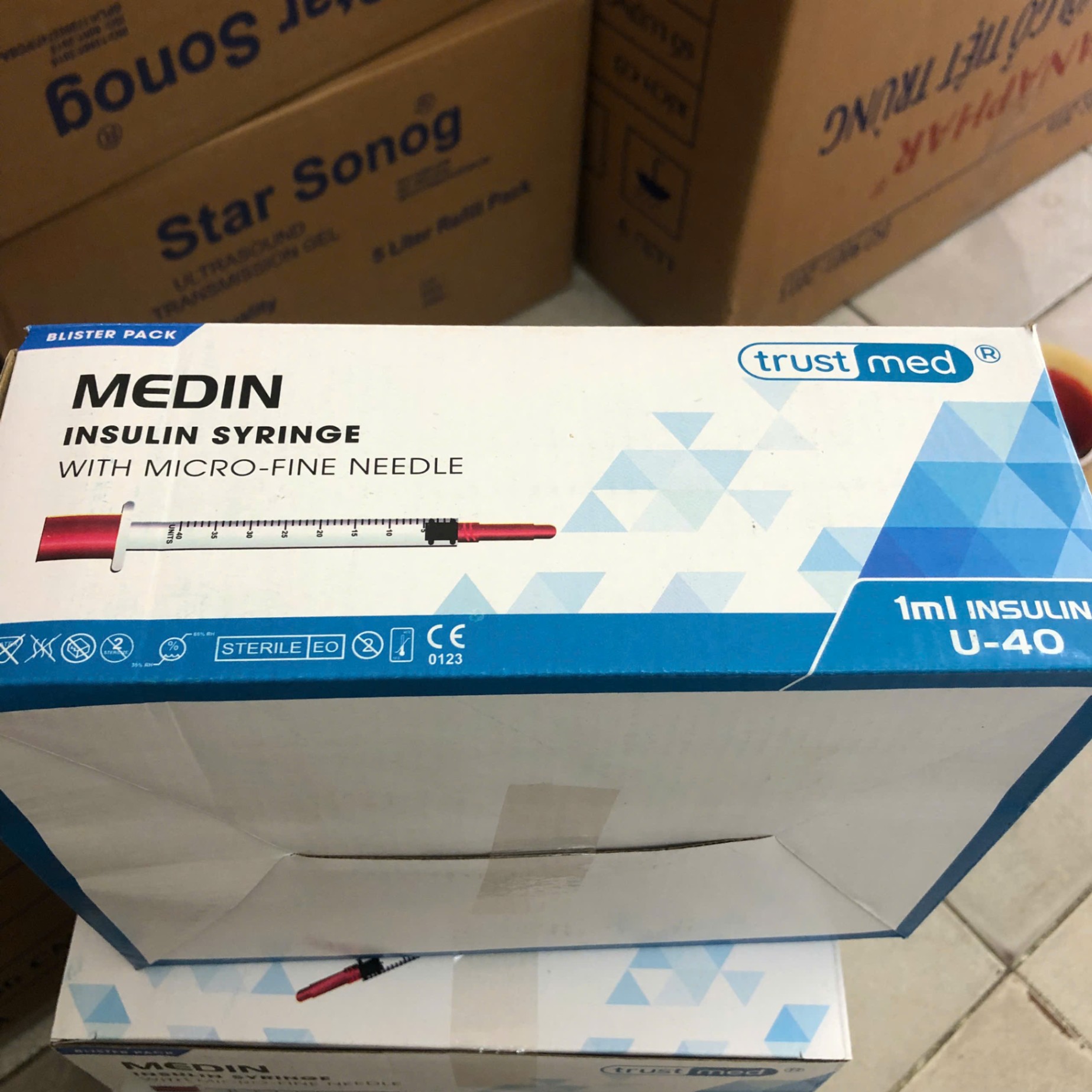 Bơm tiêm tiểu đường insulin 1ml 40ul 30G, Trustmed Trung Quốc (Hộp=100 cái, Thùng=2000 cái)