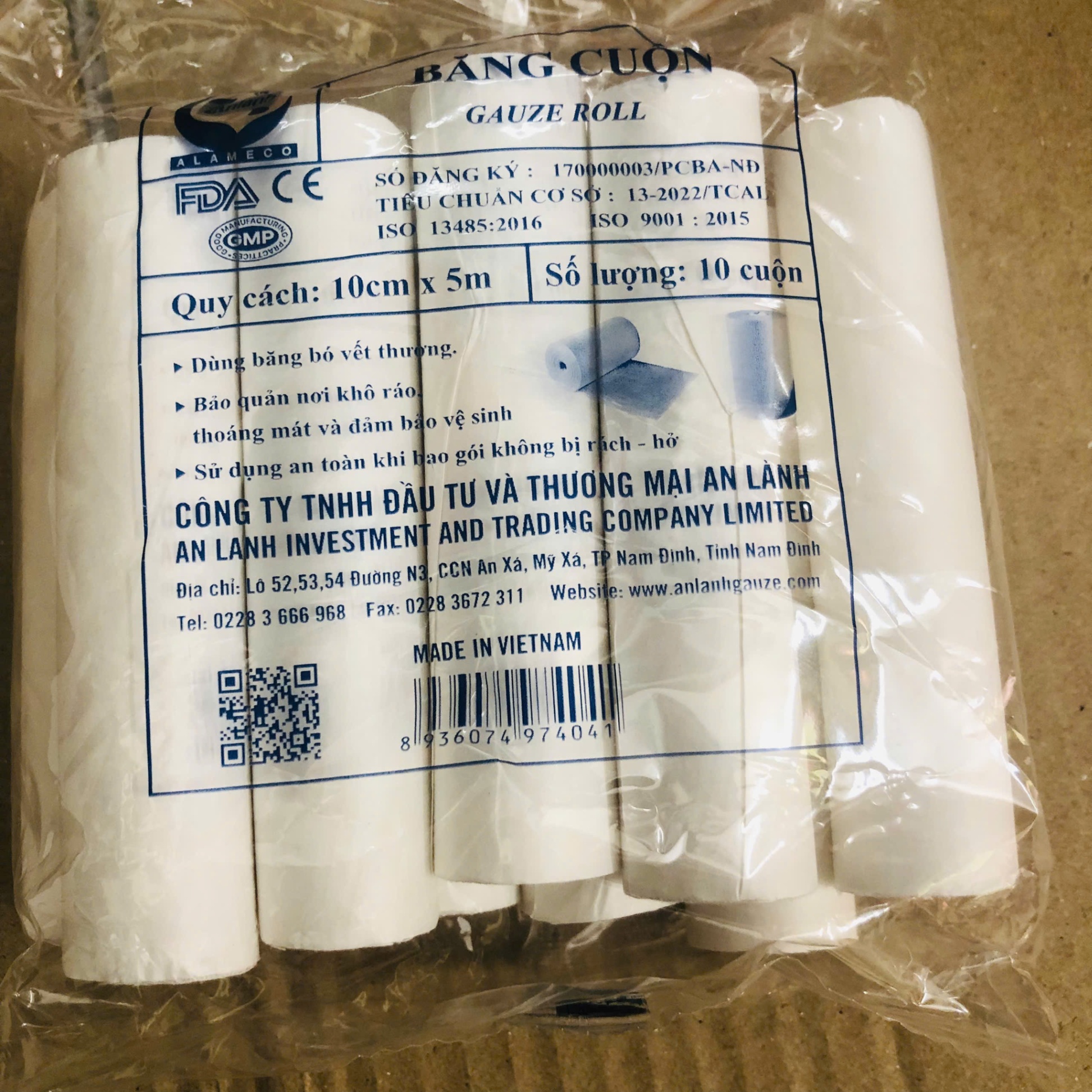 Băng cuộn An Lành, 10cmx5m (Gói=10 cuộn)