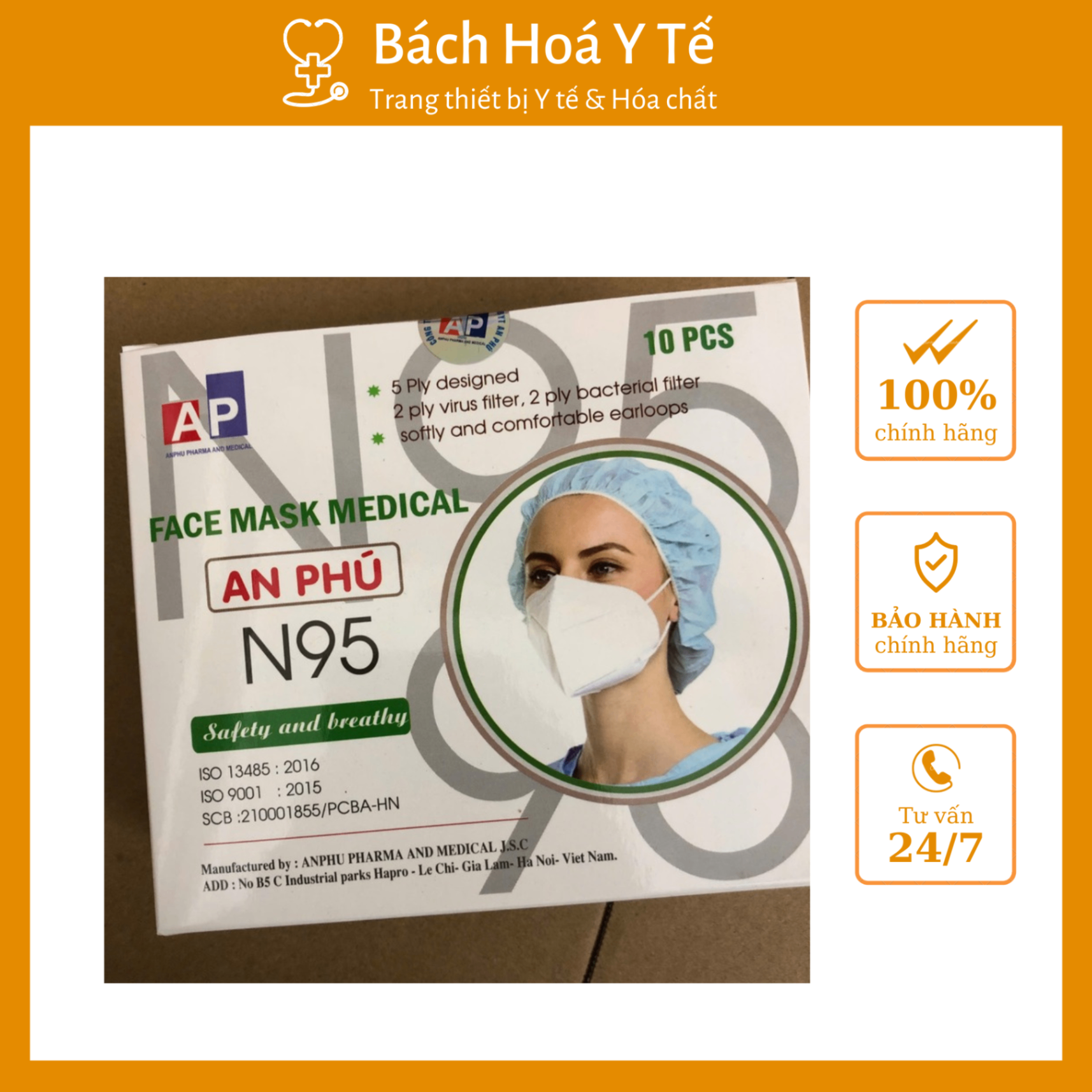 Khẩu trang N95, An Phú (1Hộp=10 chiếc)