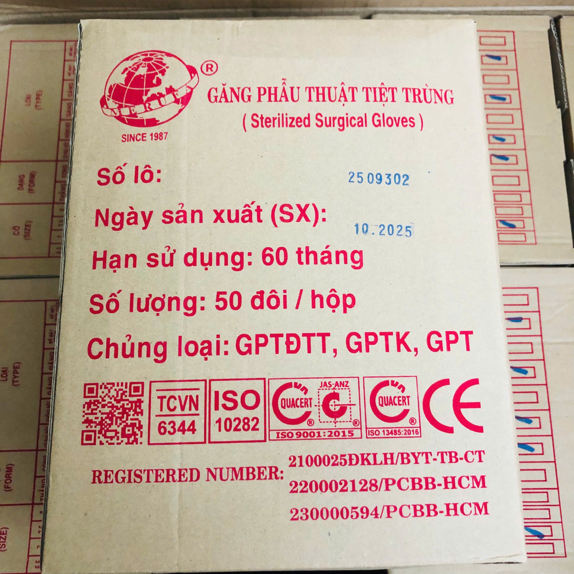Găng tay phẫu thuật tiệt trùng Merufa
