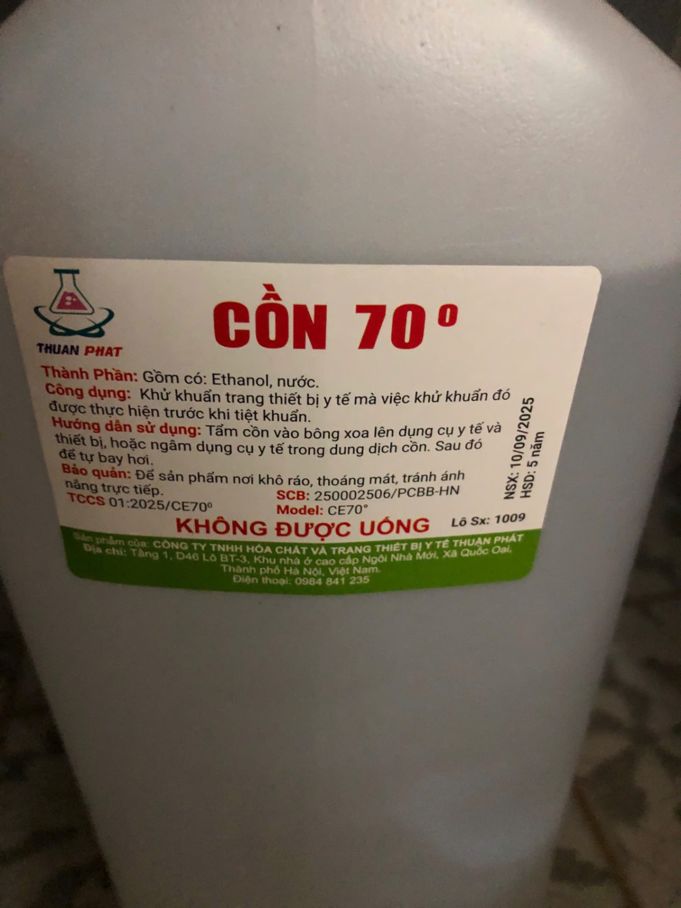 Cồn 70 độ Thuận Phát (Can=5 lít)