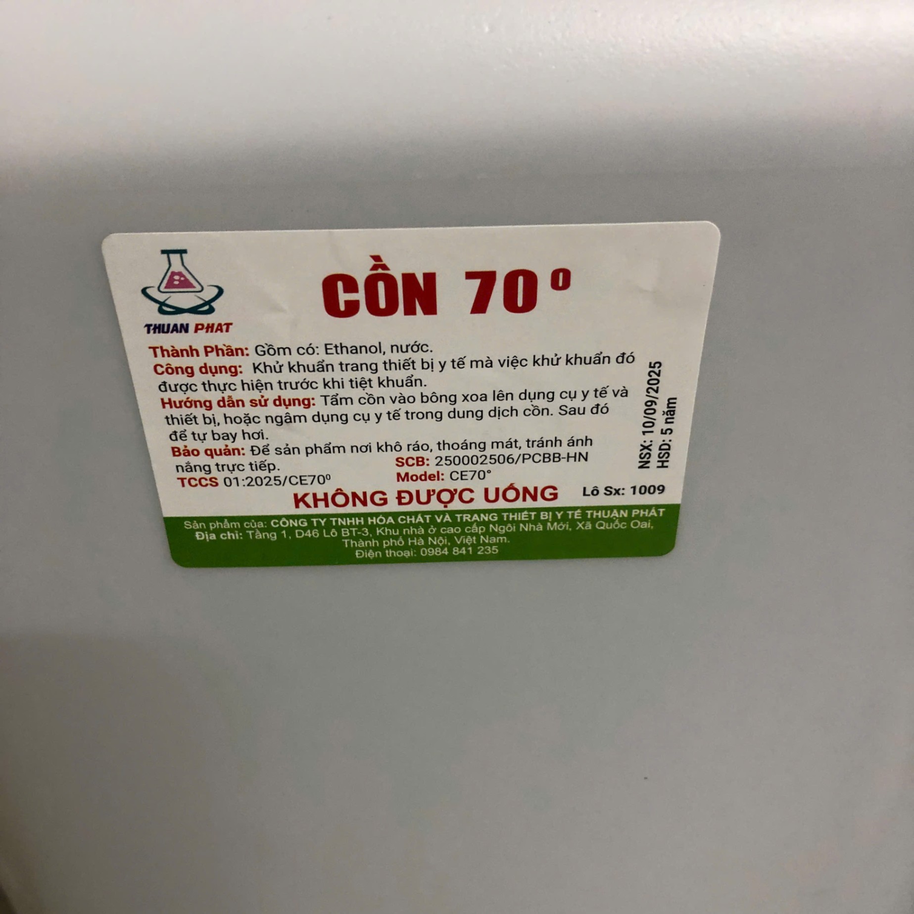 Cồn 70 độ Thuận Phát (Can=20 lít)