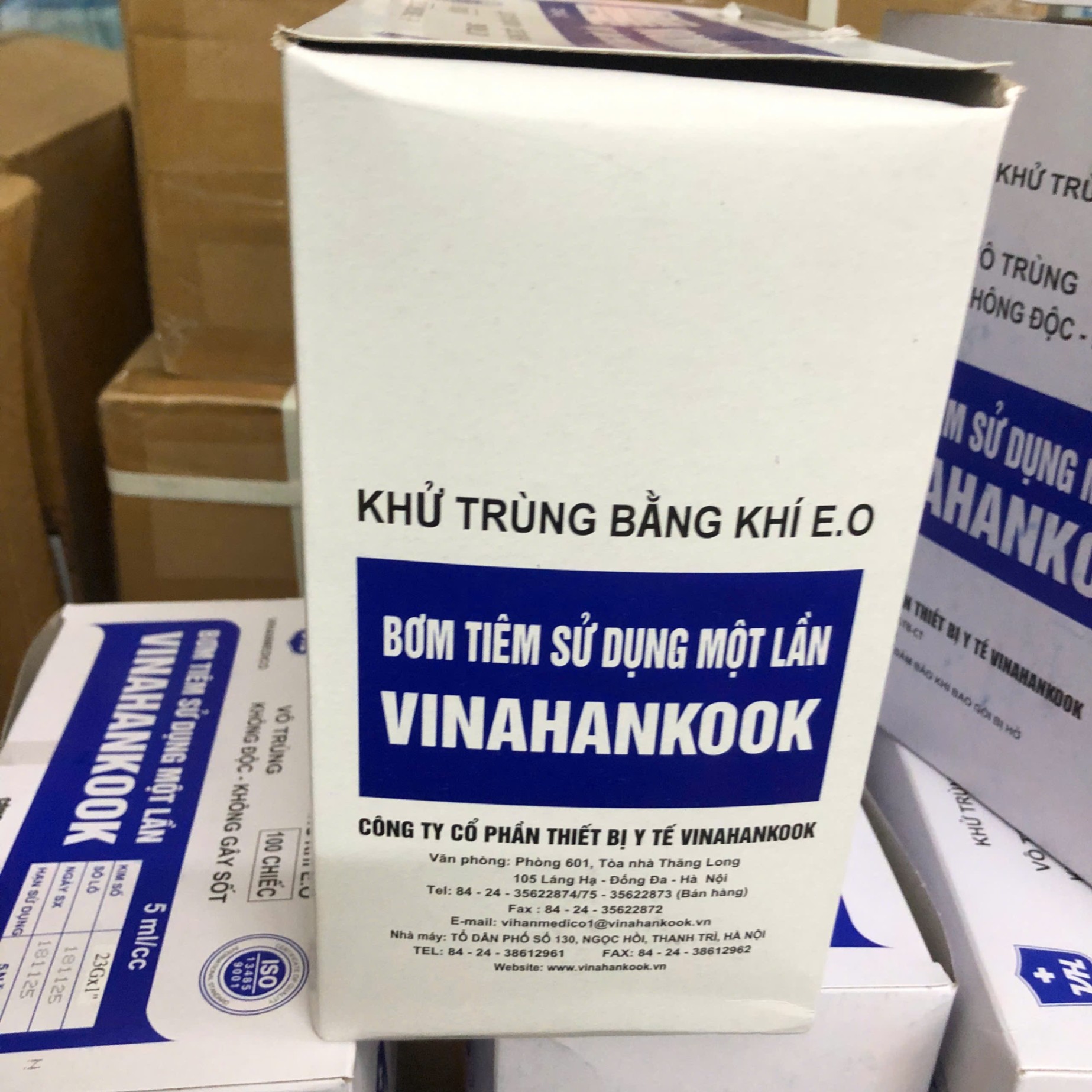 Bơm tiêm dùng 1 lần 3ml, Vinahancook (Hộp=100 cái, Thùng=3000 cái)