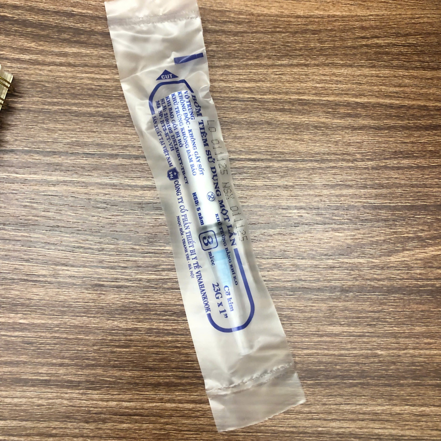 Bơm tiêm dùng 1 lần 3ml, Vinahancook (Hộp=100 cái, Thùng=3000 cái)