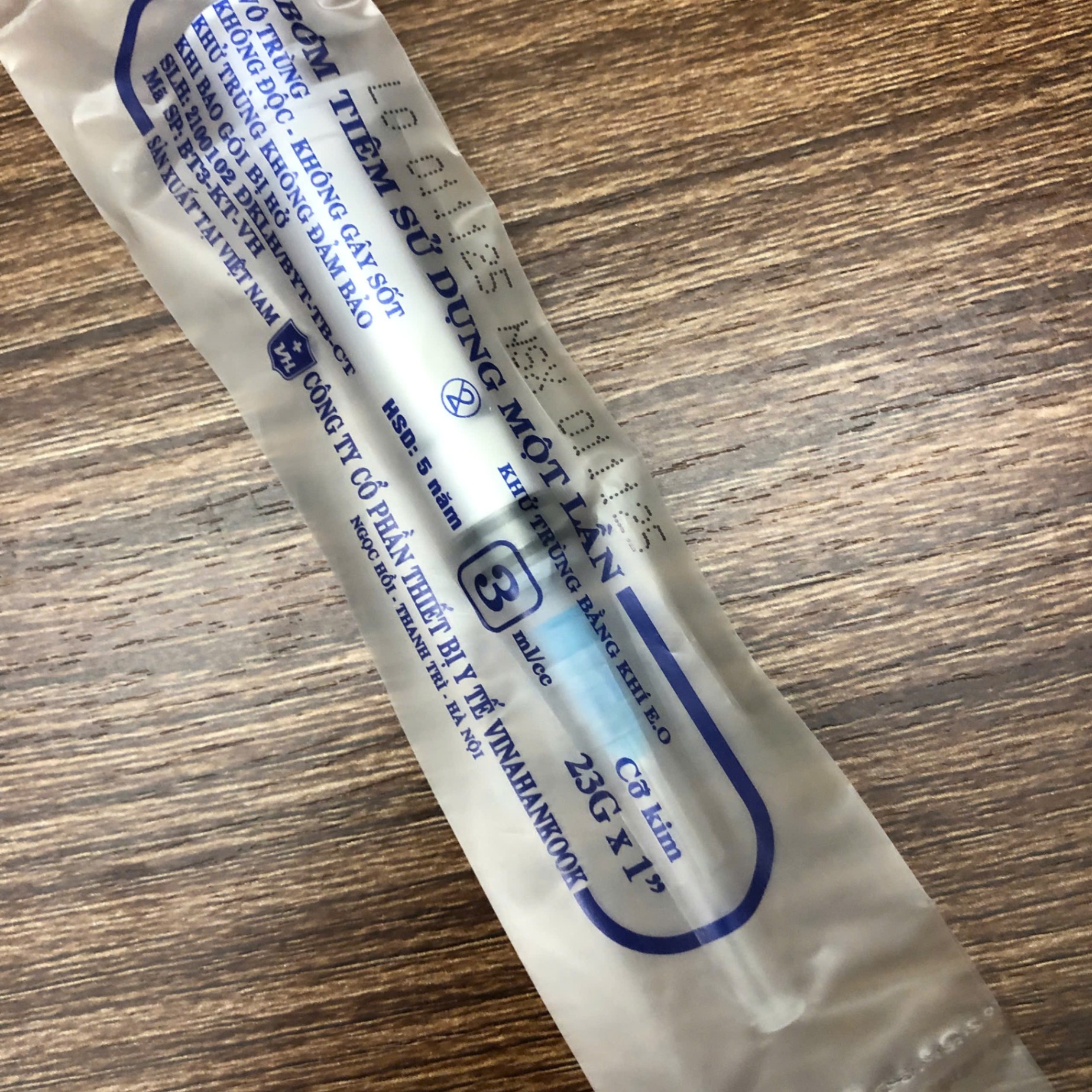 Bơm tiêm dùng 1 lần 3ml, Vinahancook (Hộp=100 cái, Thùng=3000 cái)