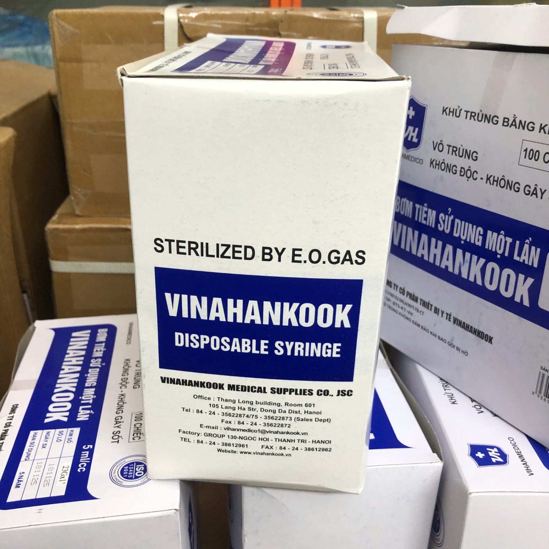 Bơm tiêm dùng 1 lần 3ml, Vinahancook (Hộp=100 cái, Thùng=3000 cái)