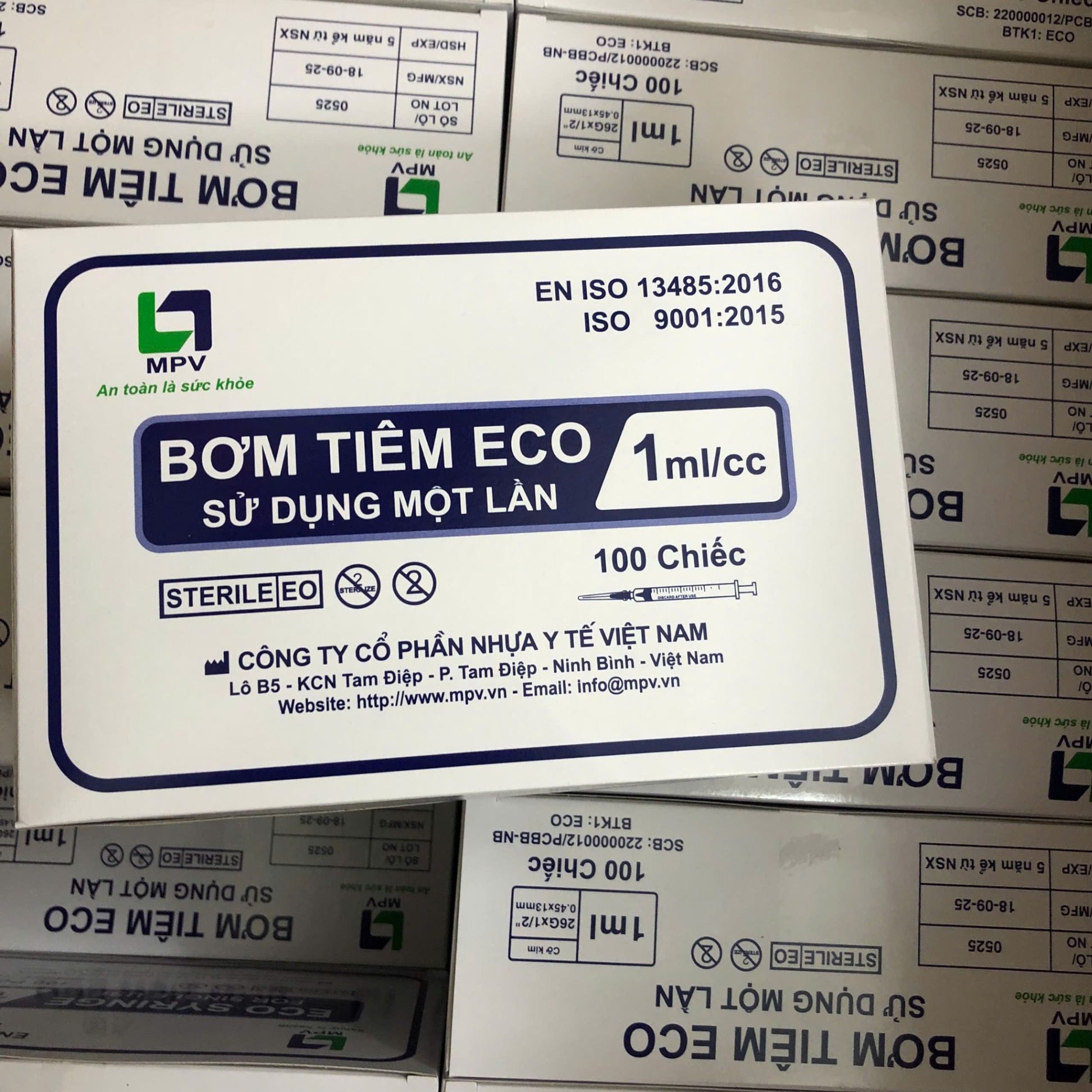 Bơm tiêm ECO sử dụng một lần 1ml (Hộp=100 cái, Thùng=4200 cái)