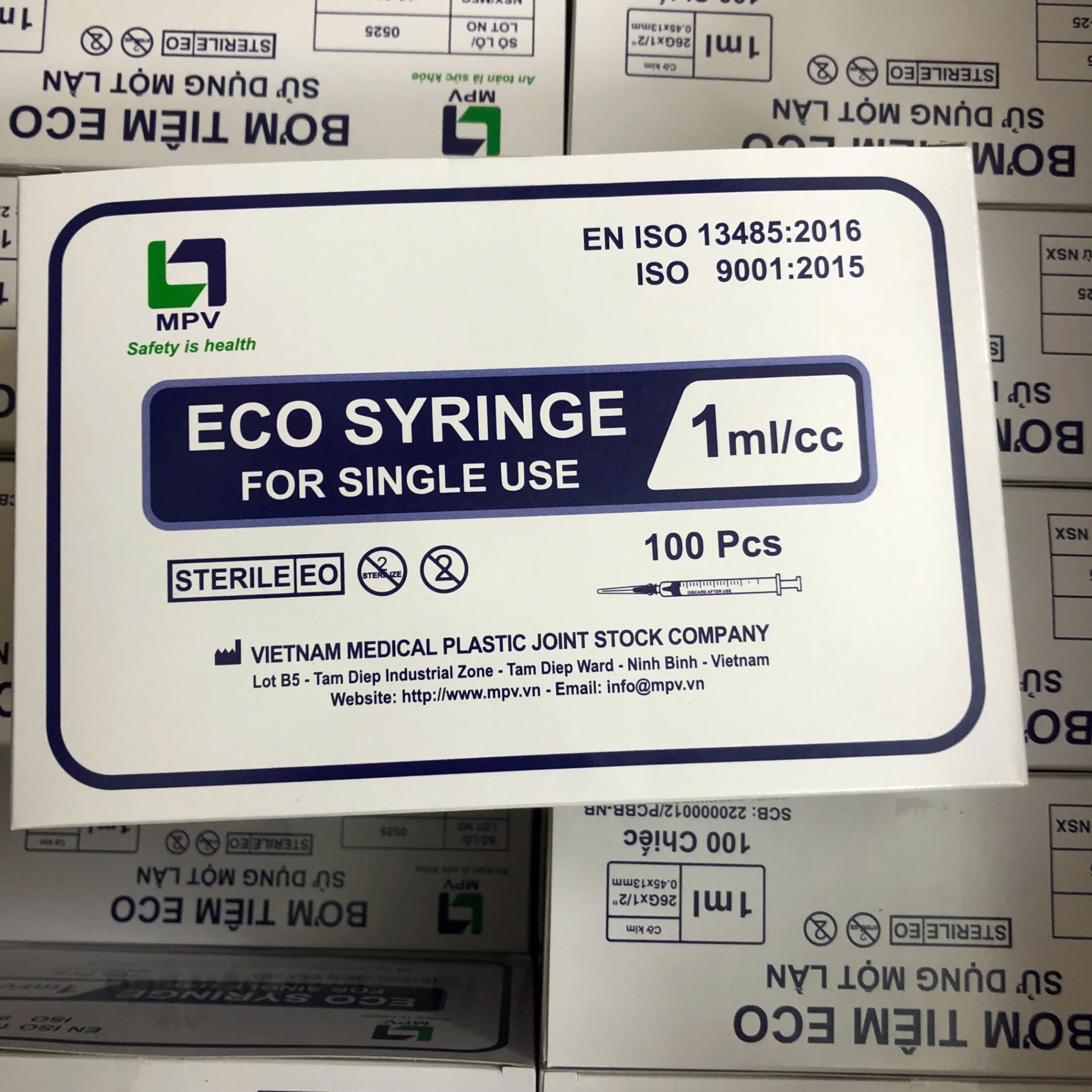 Bơm tiêm ECO sử dụng một lần 1ml (Hộp=100 cái, Thùng=4200 cái)